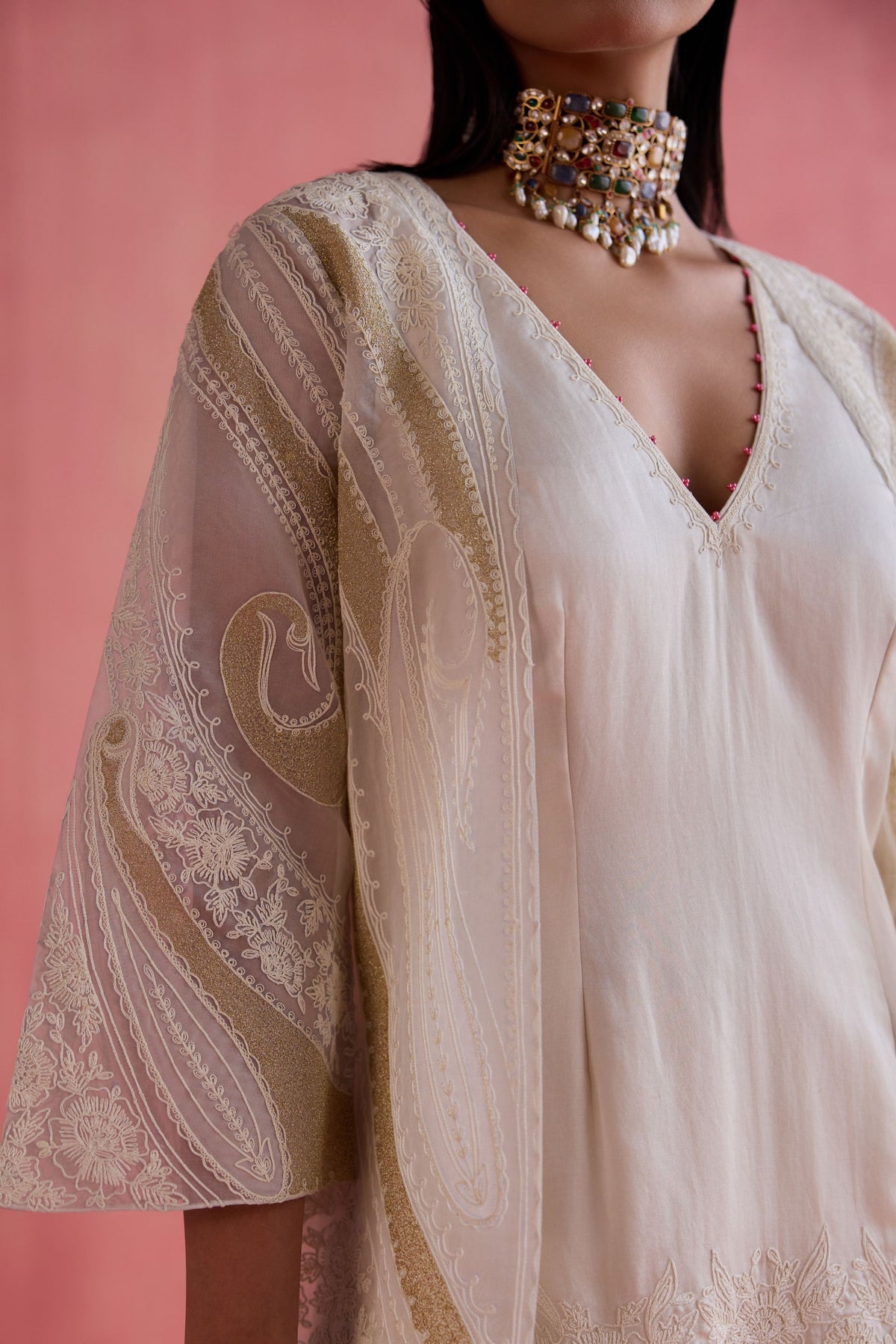 Shireen Ivory Jacket Set