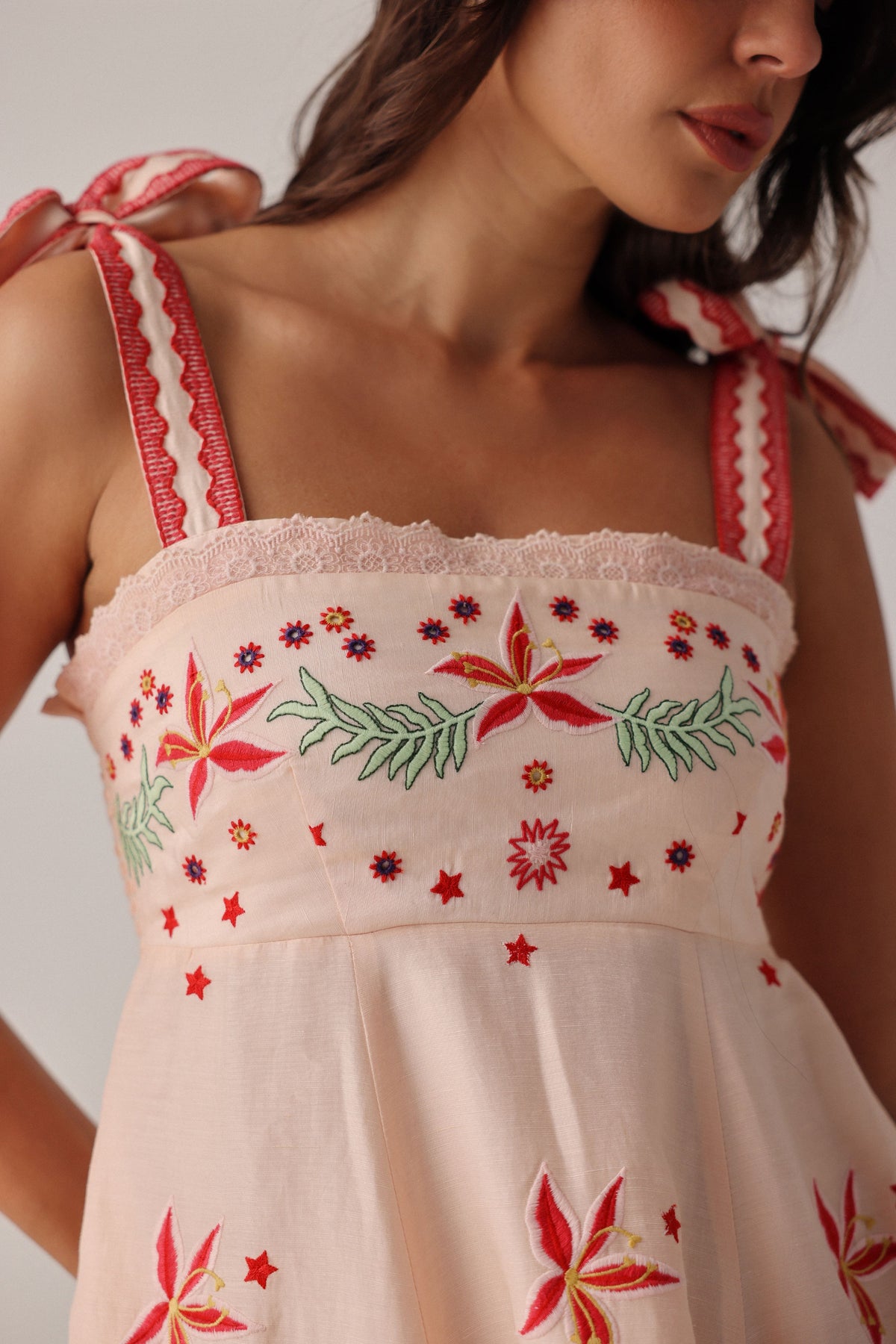 Peach Nora Midi Dress