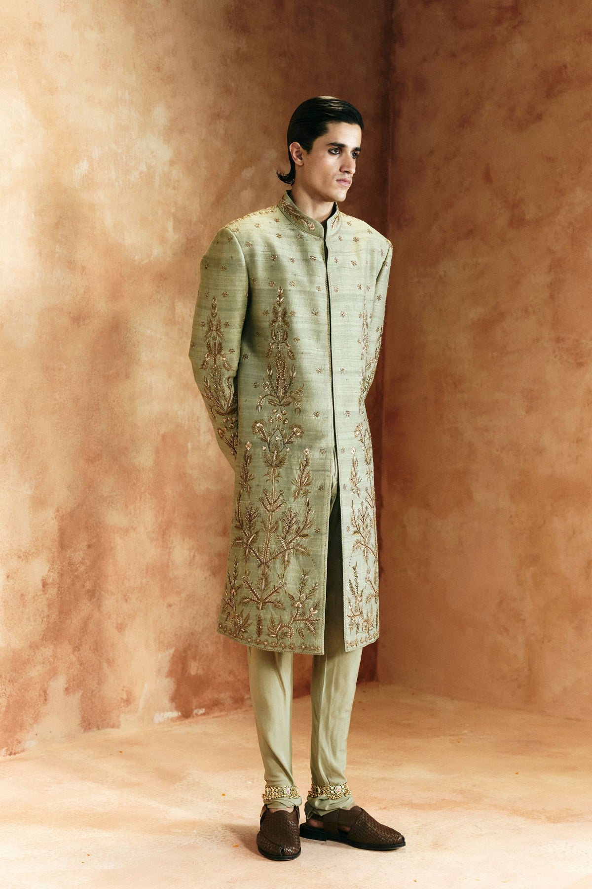 Multicolored Sindh Zardosi Sherwani Set
