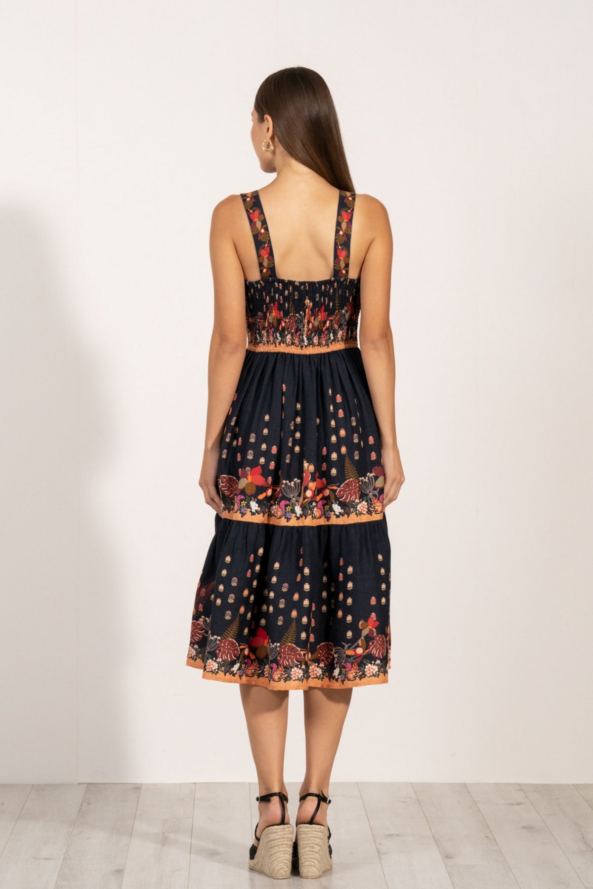Amelia Drapet Strap Midi Dress