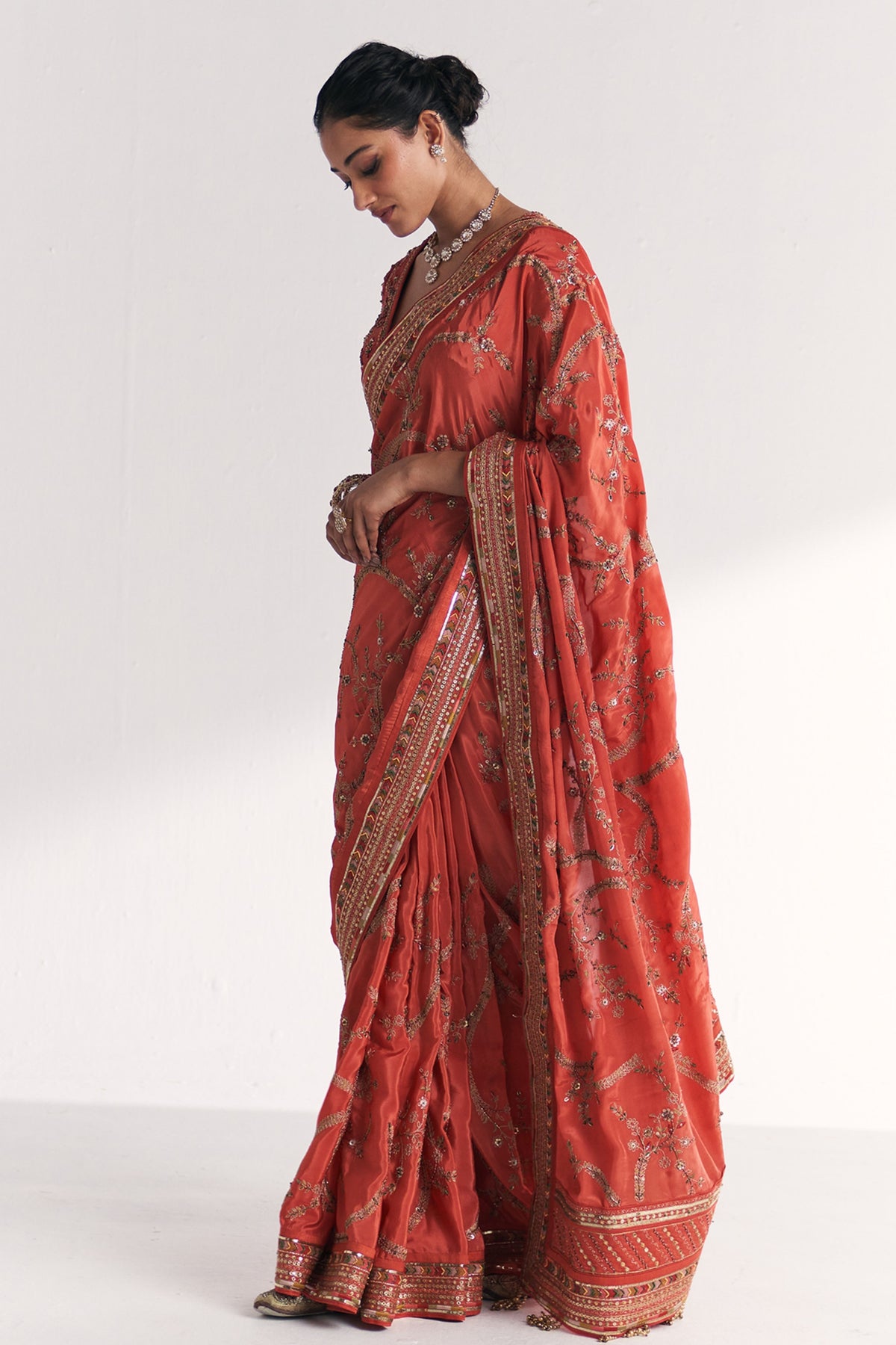 Khwab Tangerine Saree