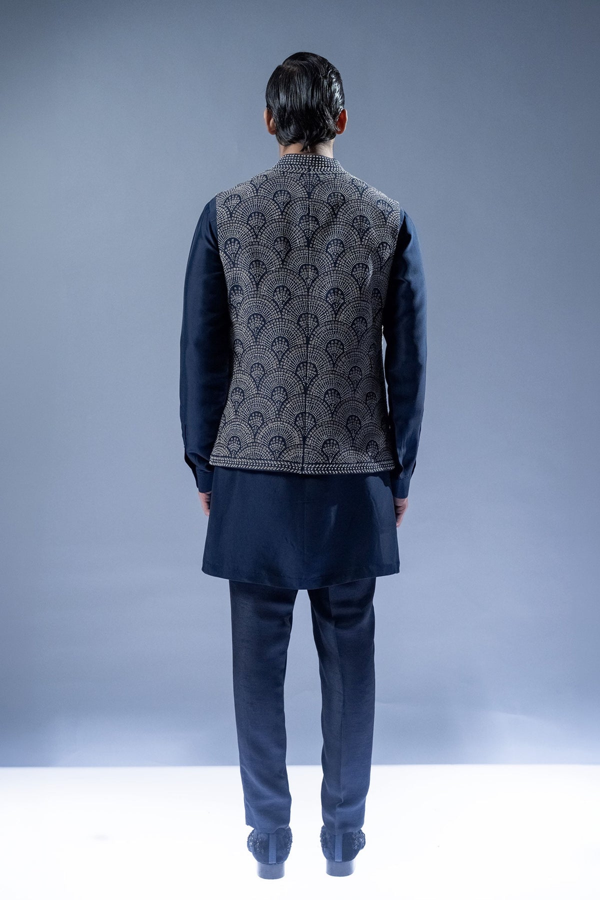 Deco Scallop Waist Jacket Set