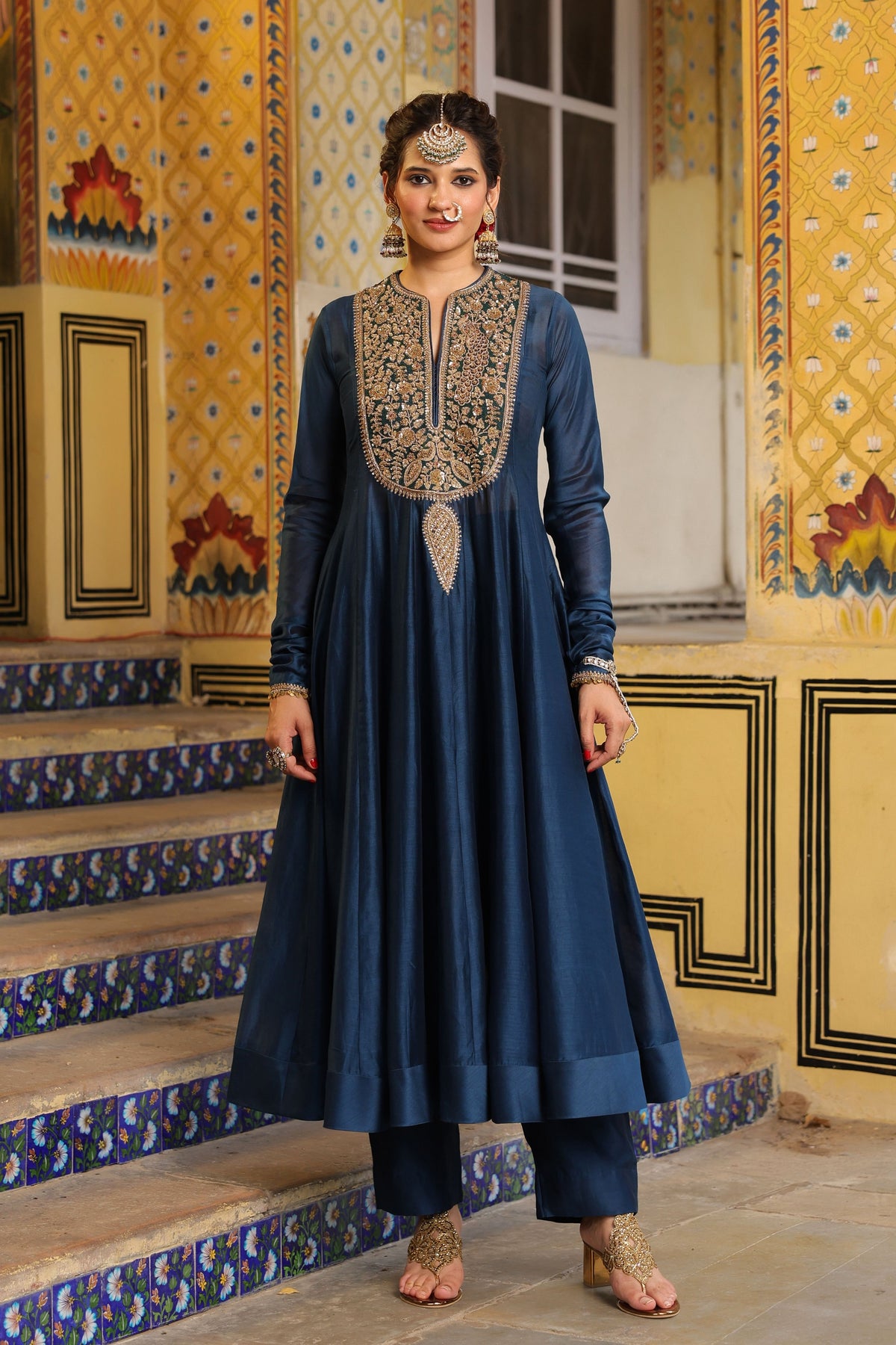 Ahista Blue Kalidaar Set
