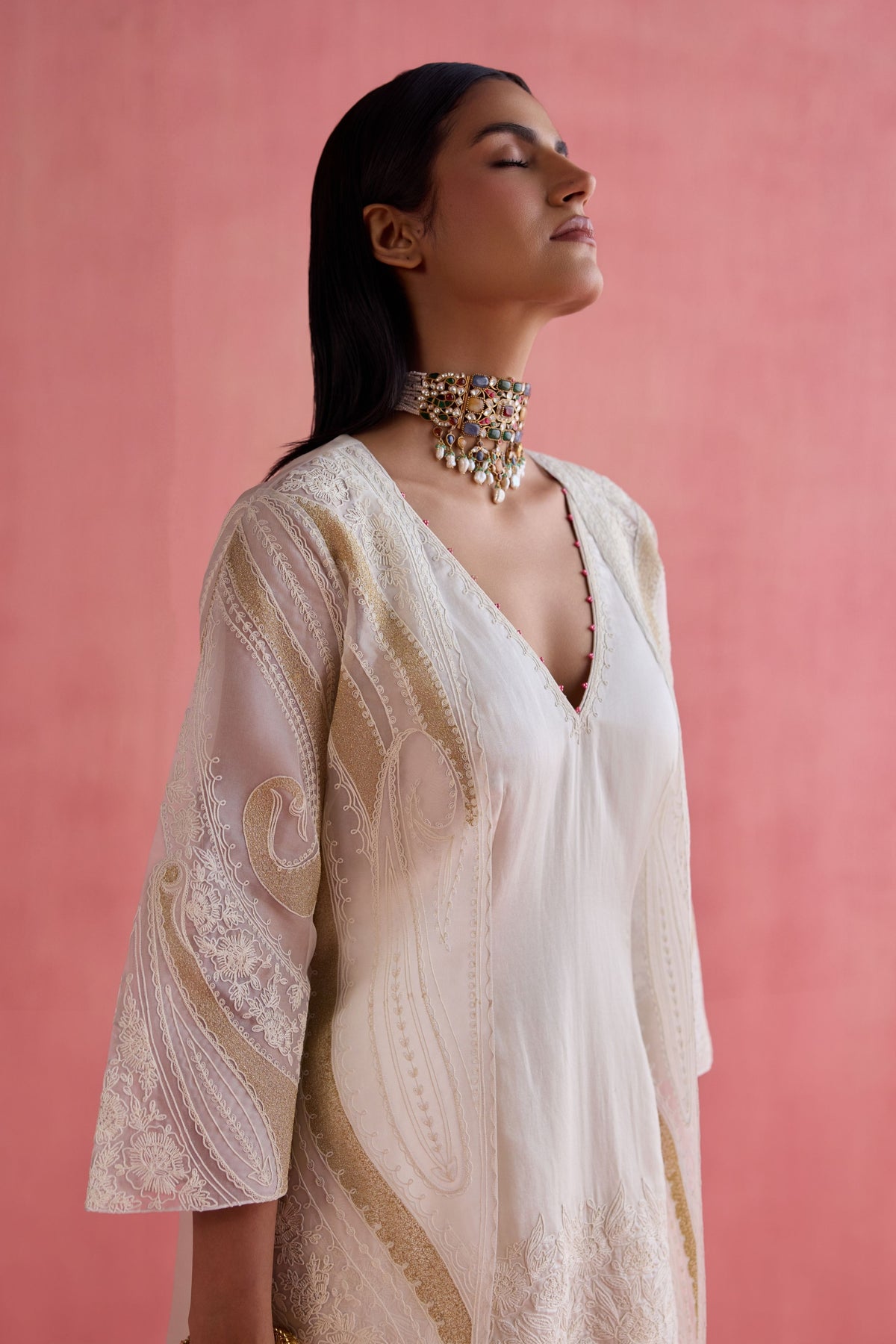 Shireen Ivory Jacket Set