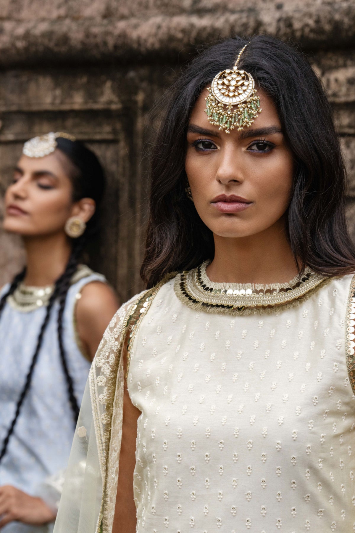 Lemon Dots Straight Sharara Set