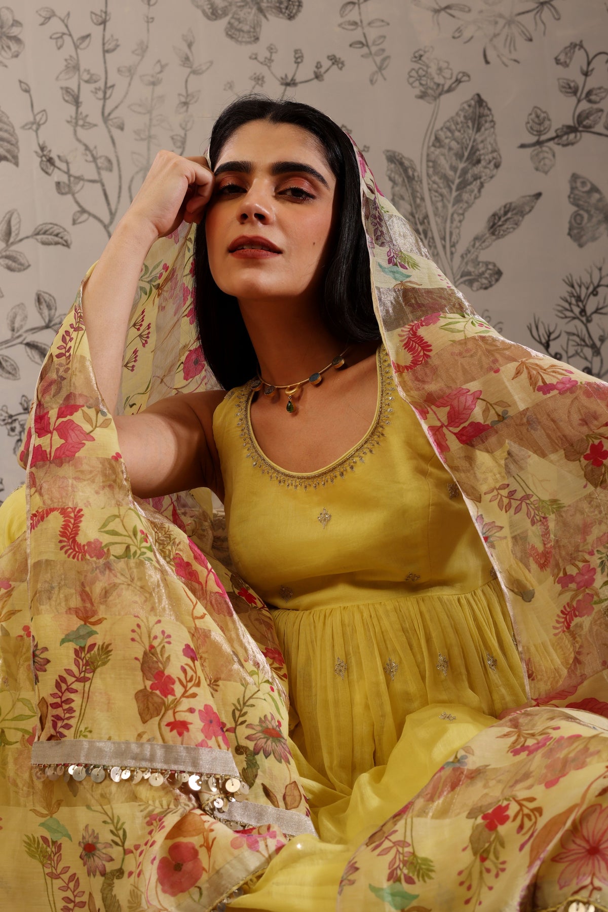 Aparajita Yellow Anarkali Set