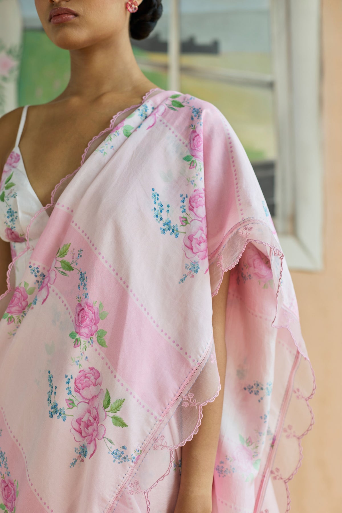 Rose Haze Mulberry Silk Sari