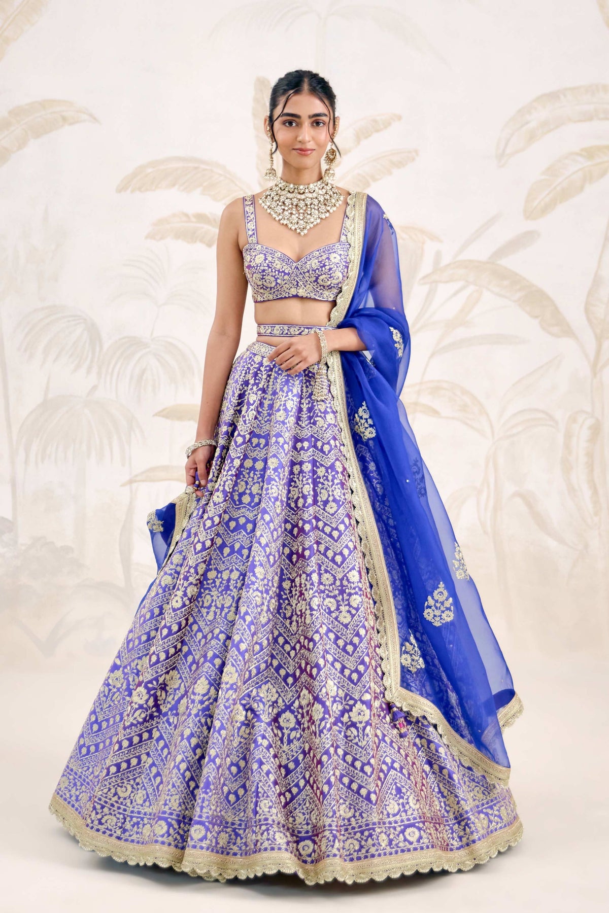 Purple Blue Lehenga Set