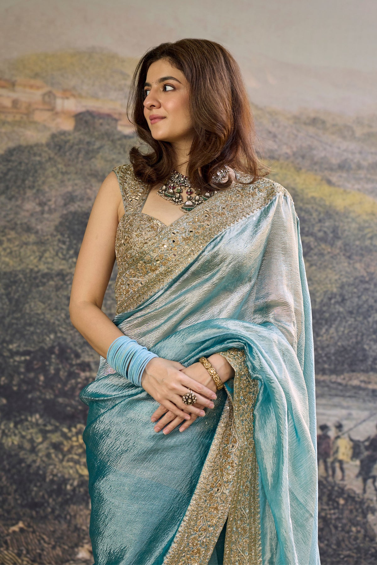 Shobhana Tissue Saree Set