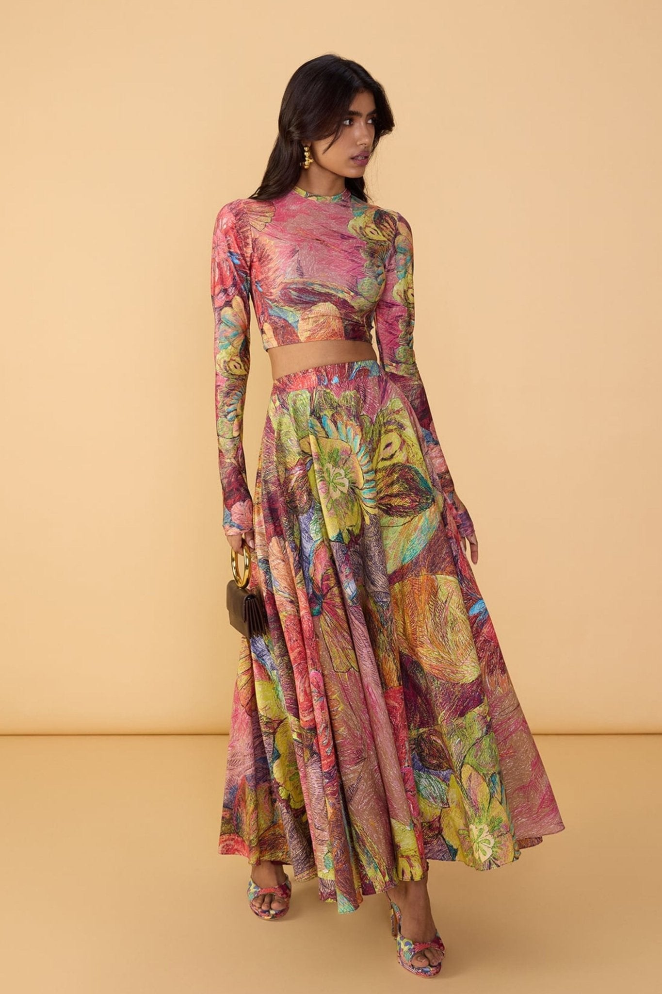 Peony Abstract Floral Skirt - Saaksha & Kinni - Elahe