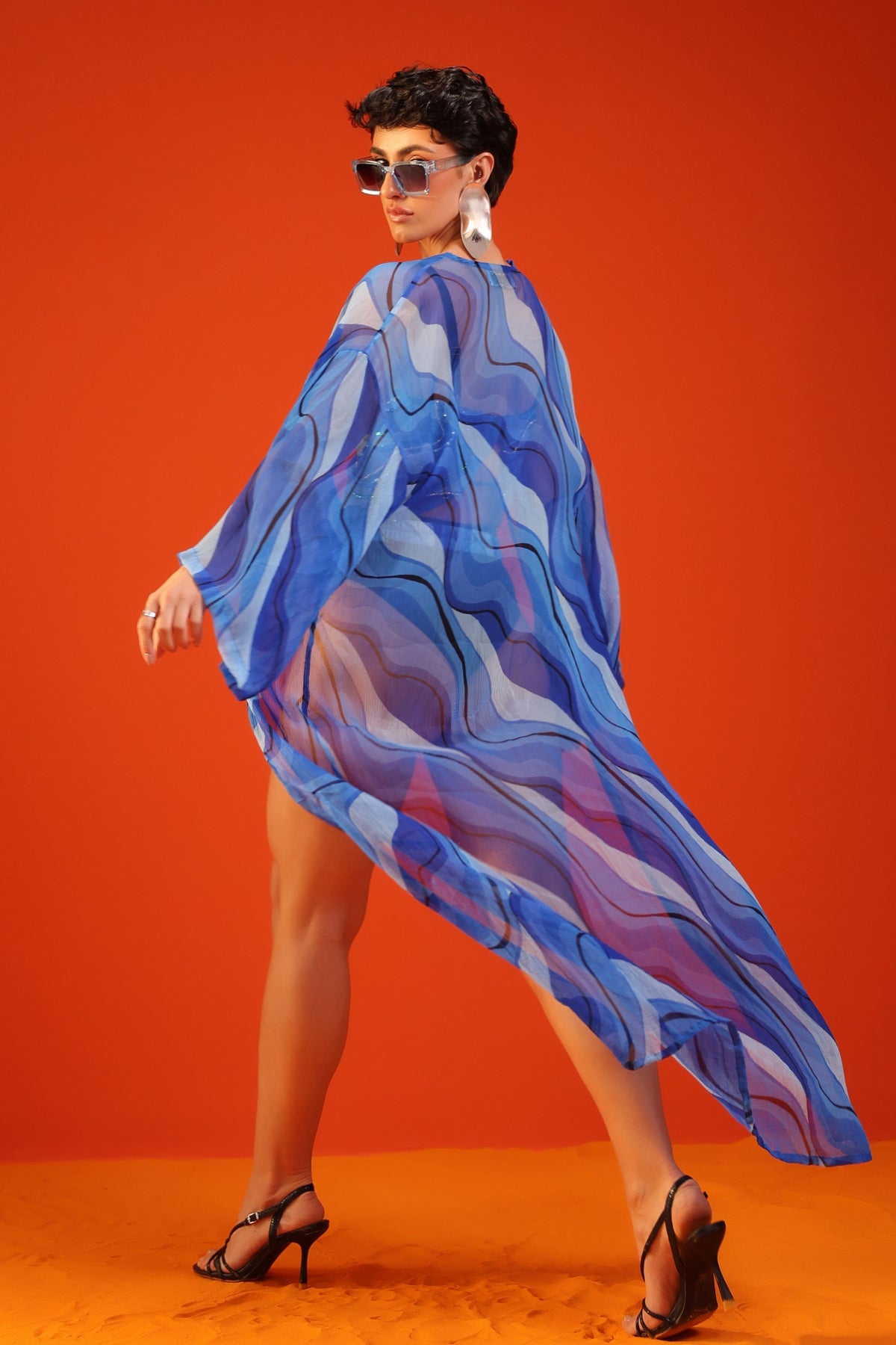 California Blue Bikini Cover Up Set