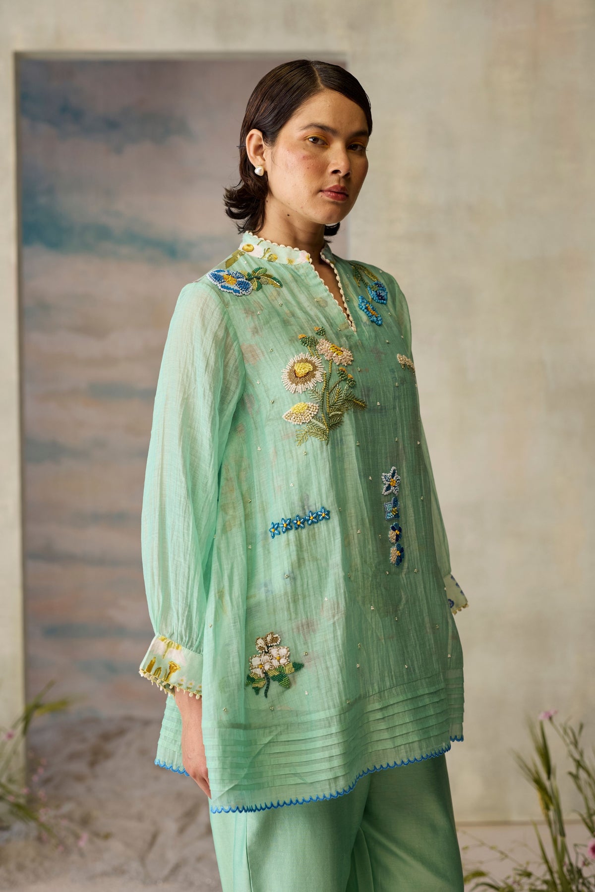 Seaglass Floral Top