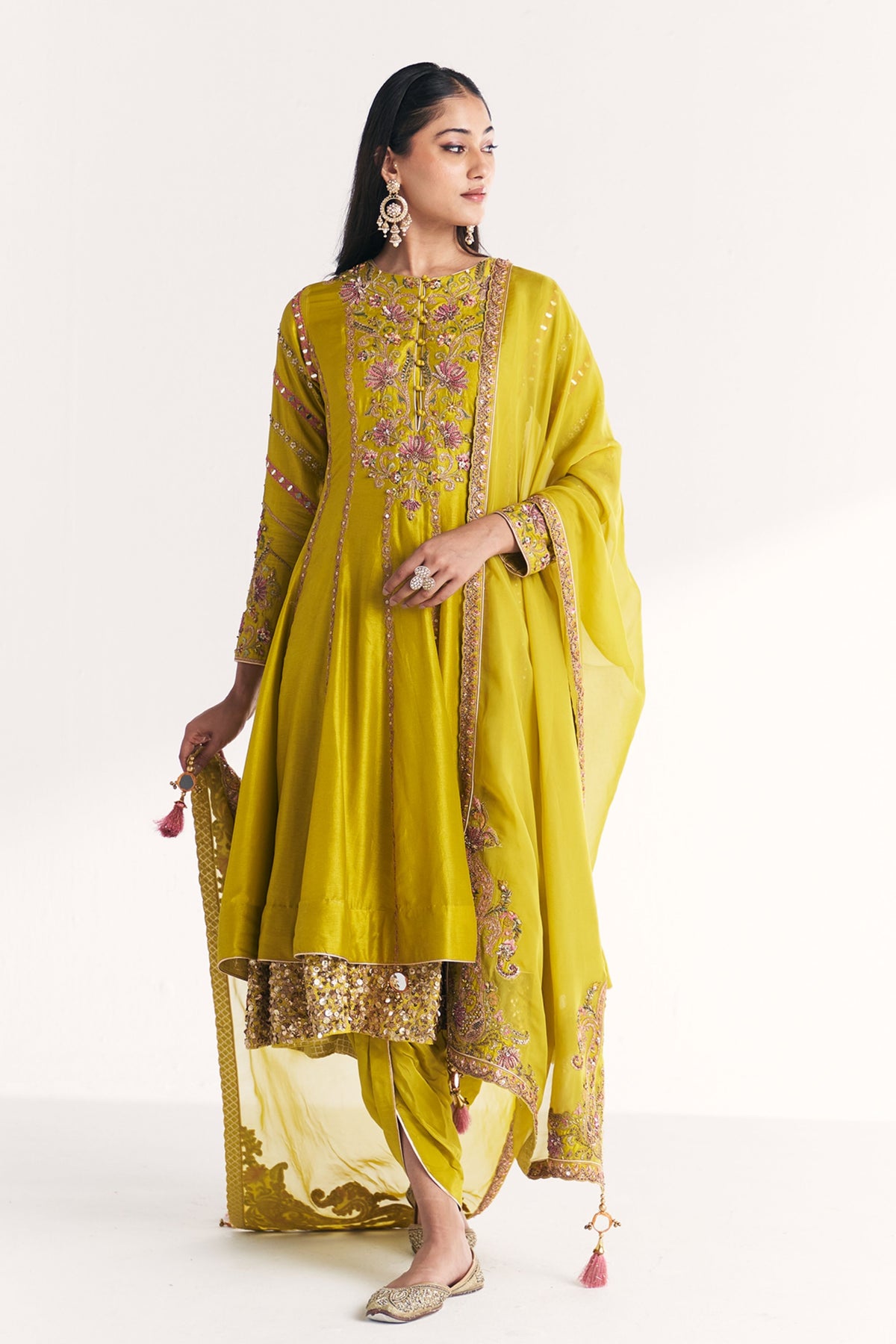 Chitra Lime Green Anarkali