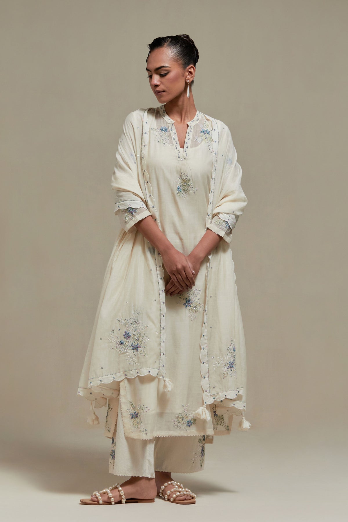Blue Cotton Kurta And Pants