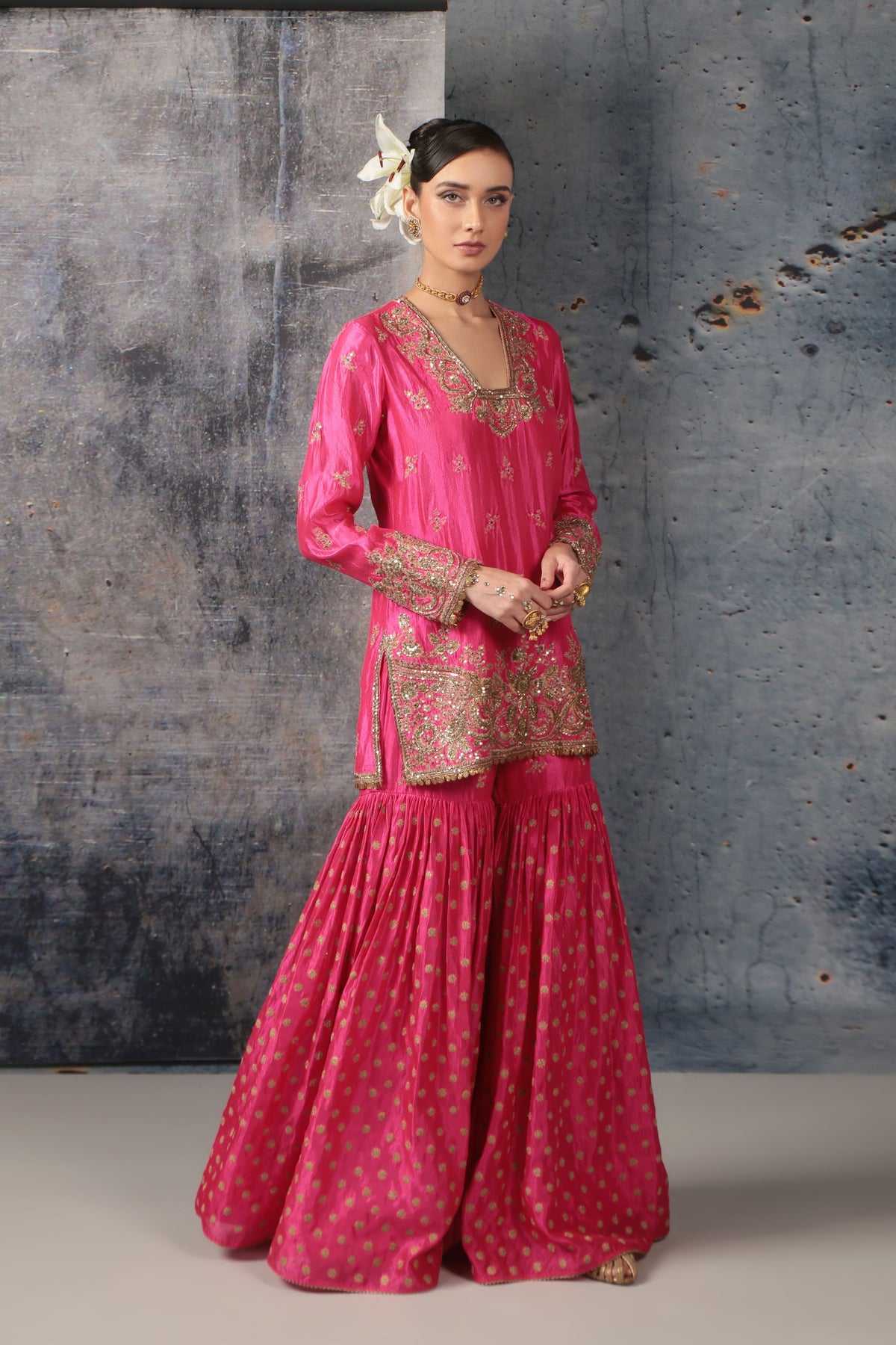 Pink Buti Sharara Set