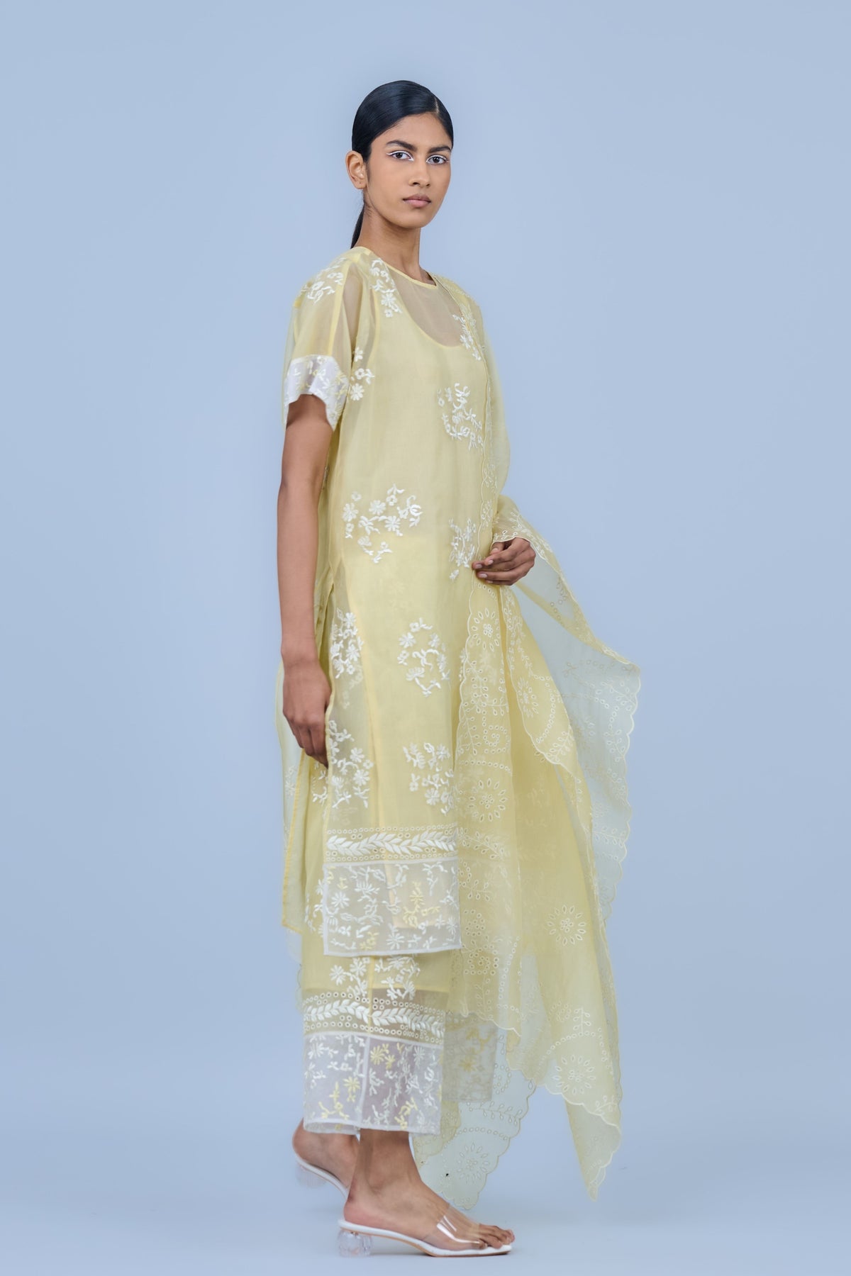 Silk Organza Threadwork Pants