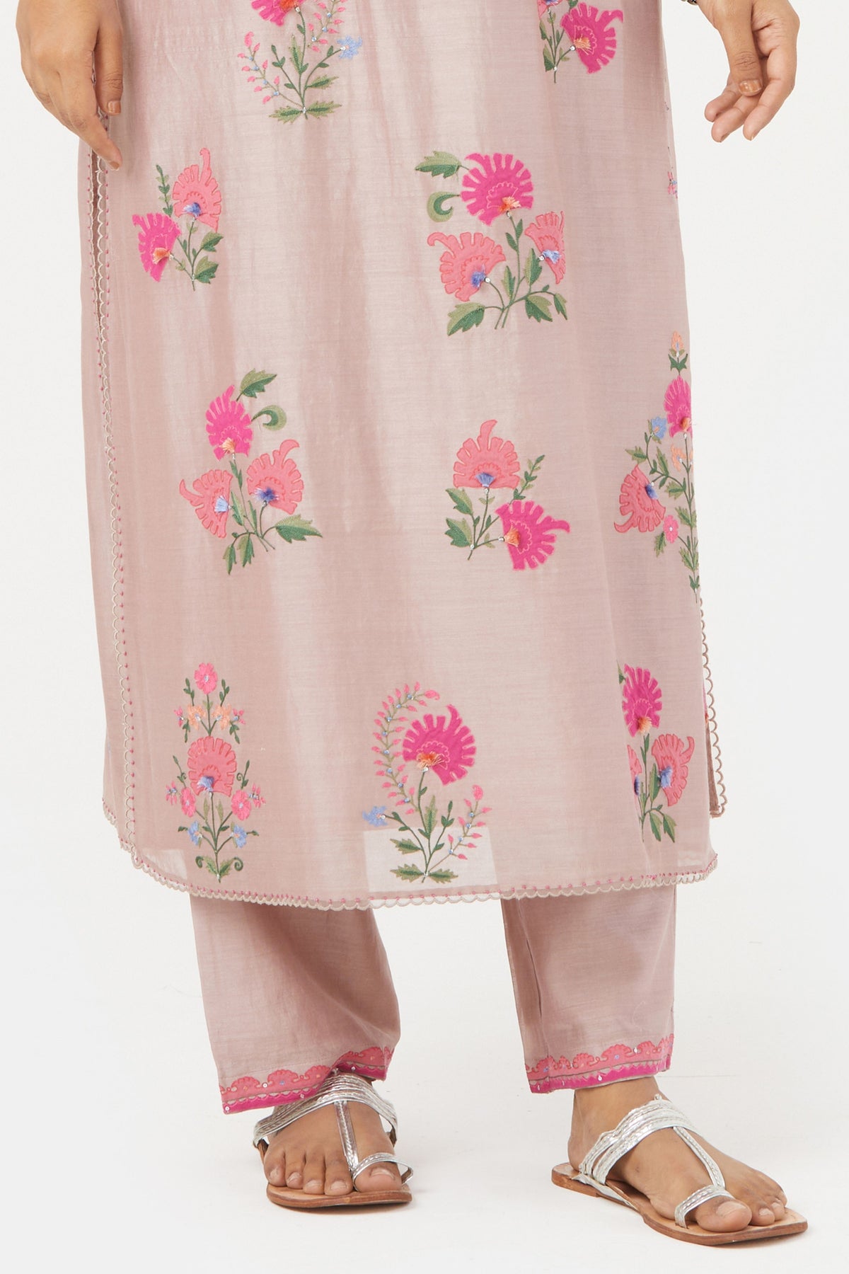 Chanderi Lilac Kurta Set