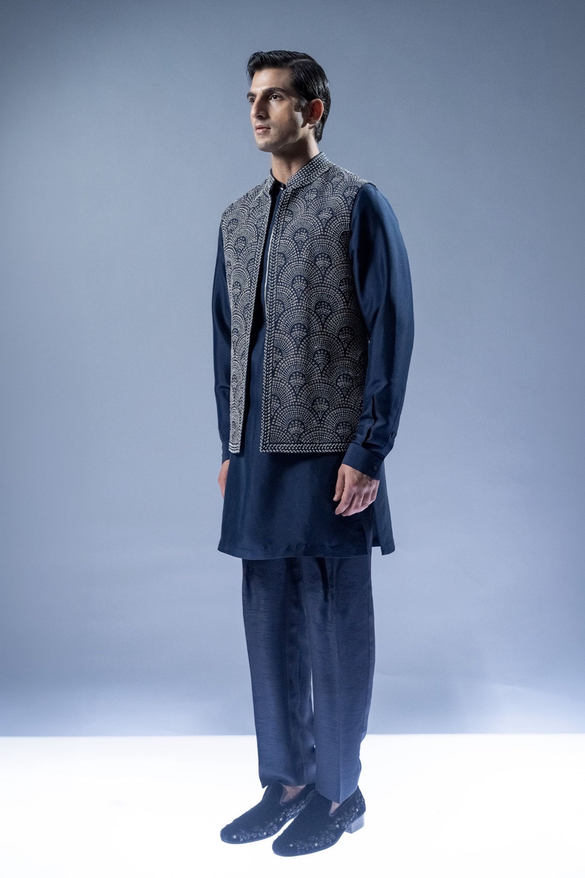 Deco Scallop Waist Jacket Set