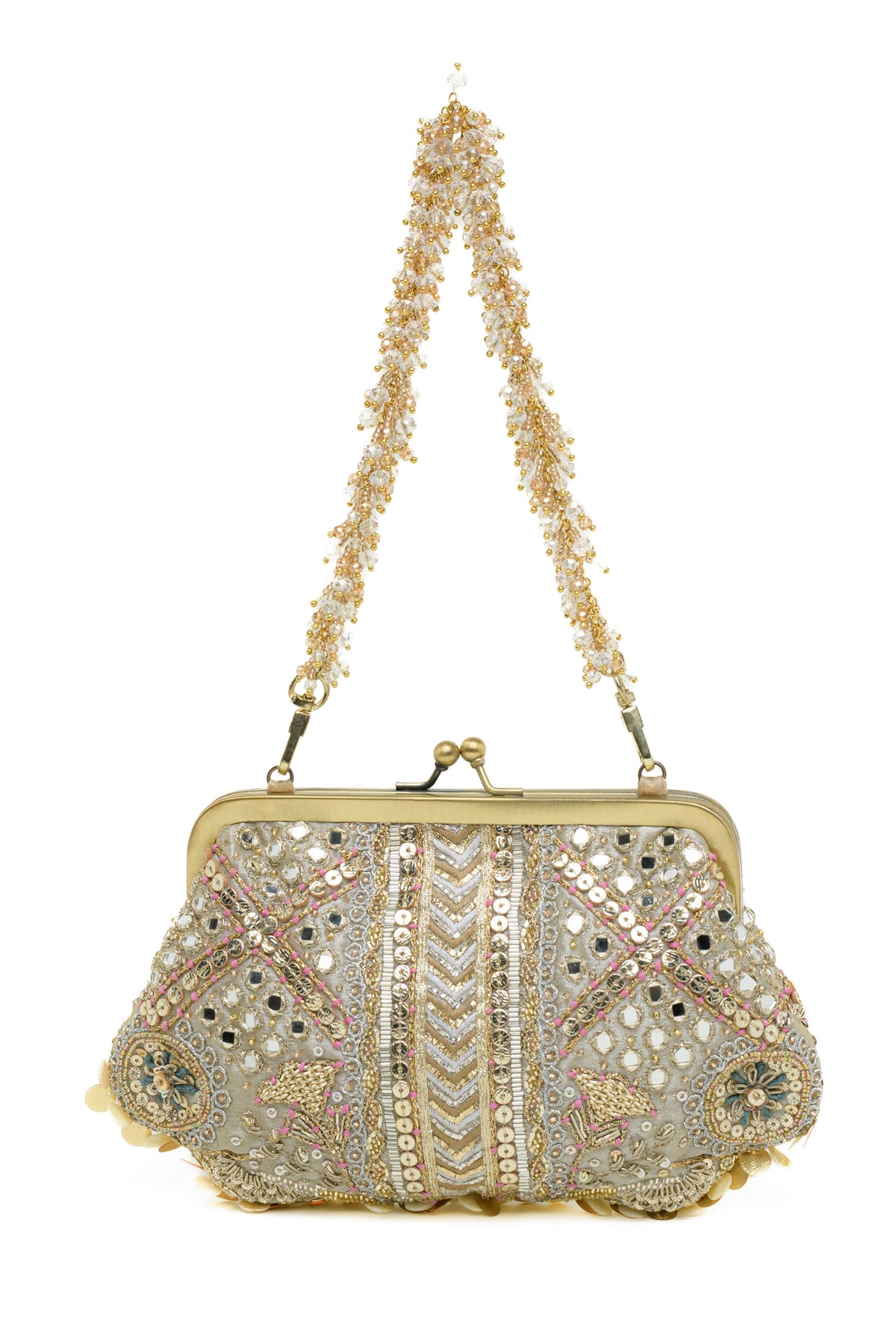 Aabroo Clutch – Gold Silver