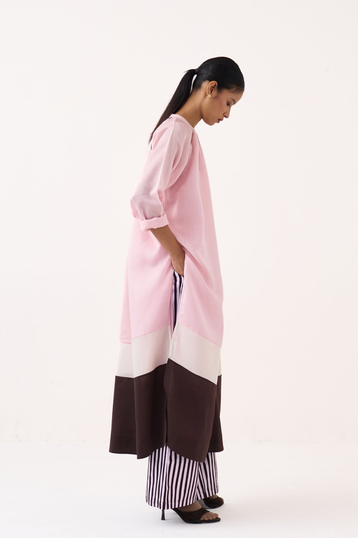 Panel Gather Neck Tunic Set