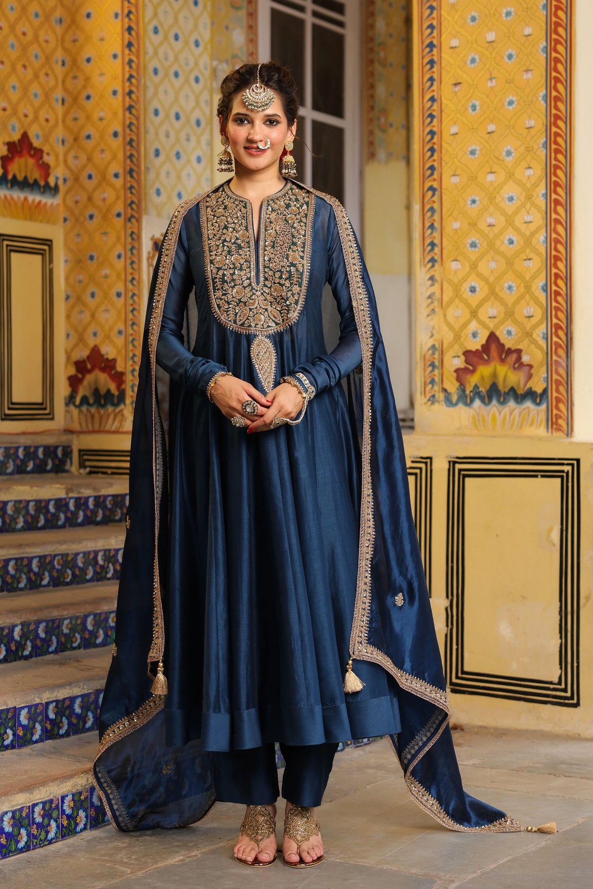 Ahista Blue Kalidaar Set