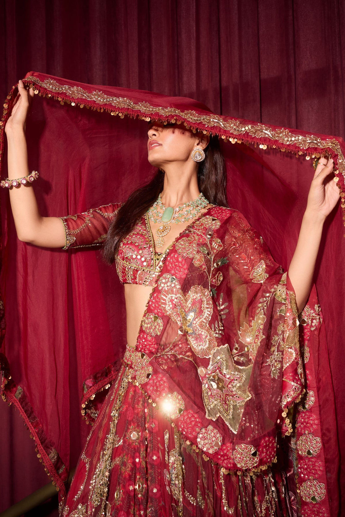 Ehlam Lehenga Set With Veil