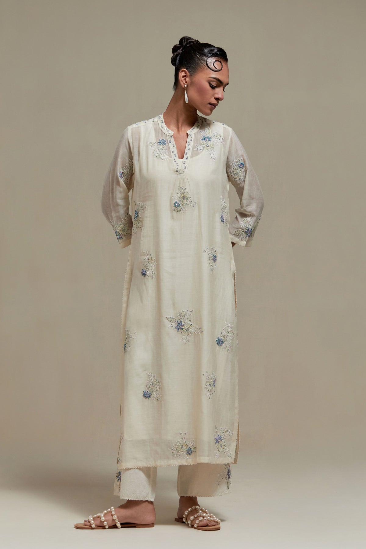 Blue Cotton Kurta And Pants