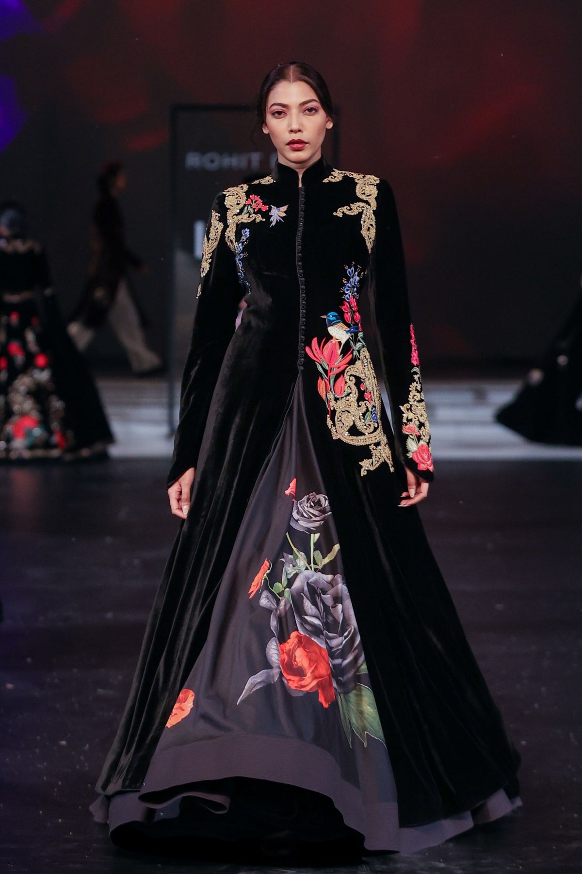 Velvet Jacket With Resham Embroidery