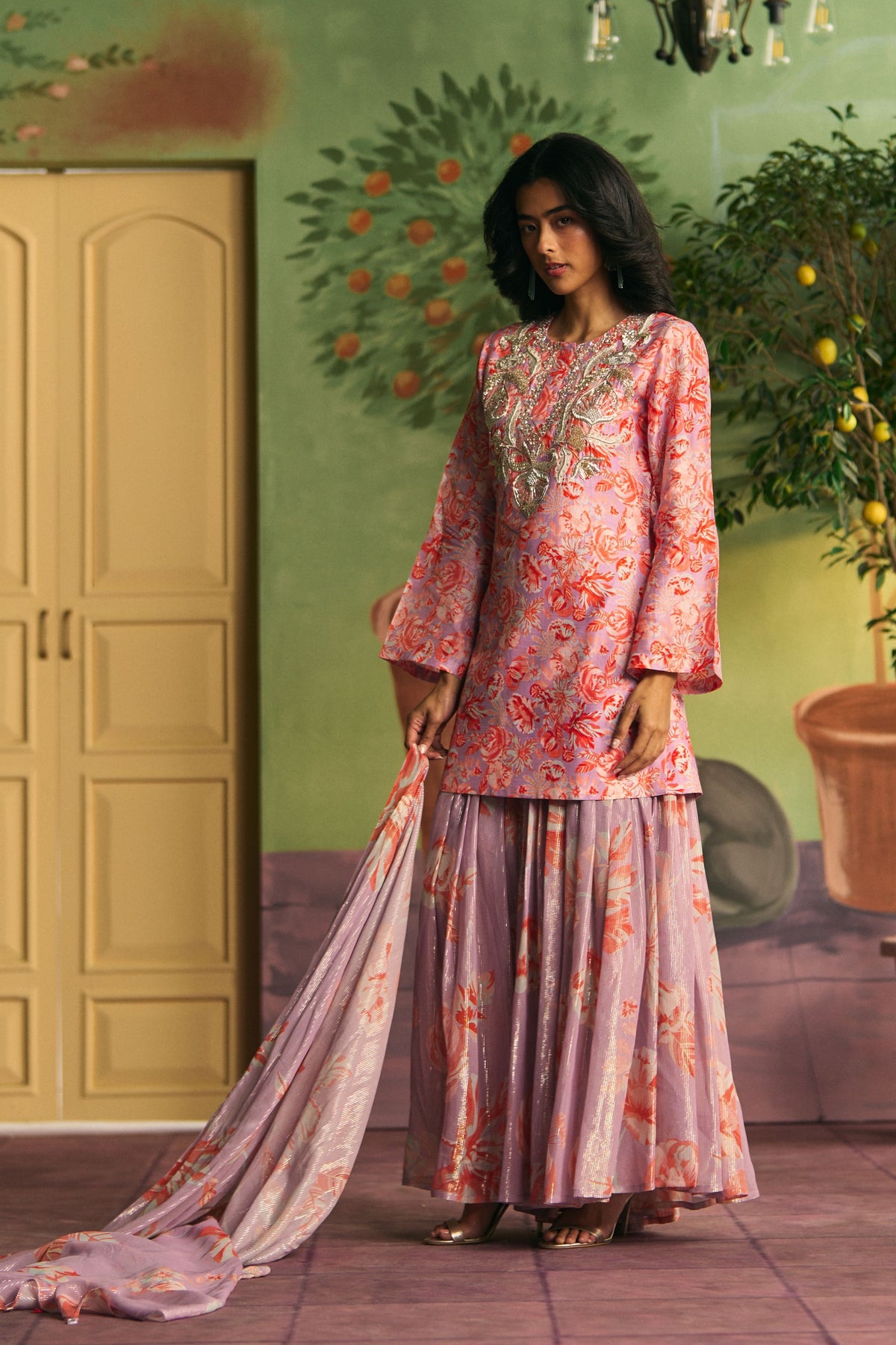 Lavender Petal Garden Sharara Set