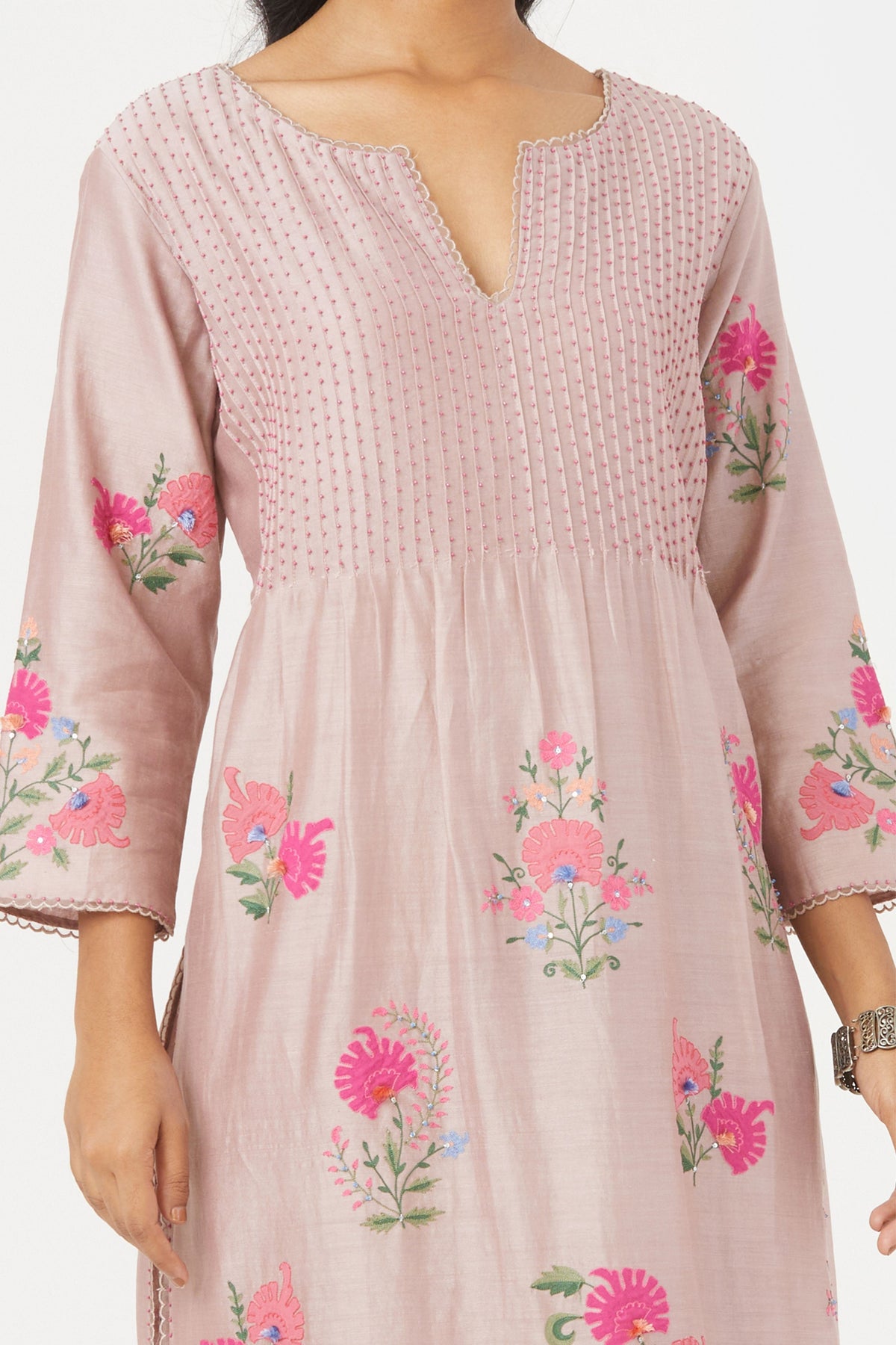 Chanderi Lilac Kurta Set