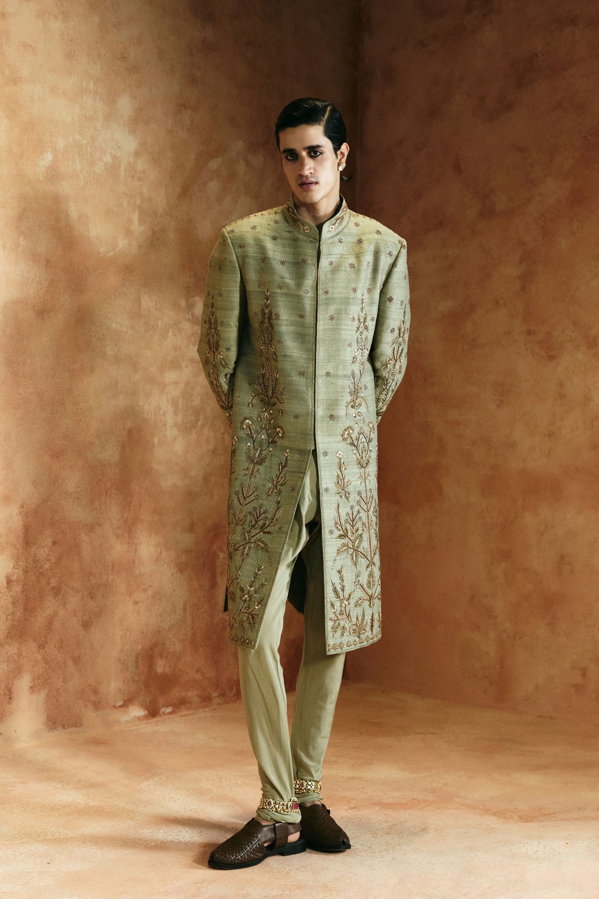 Multicolored Sindh Zardosi Sherwani Set