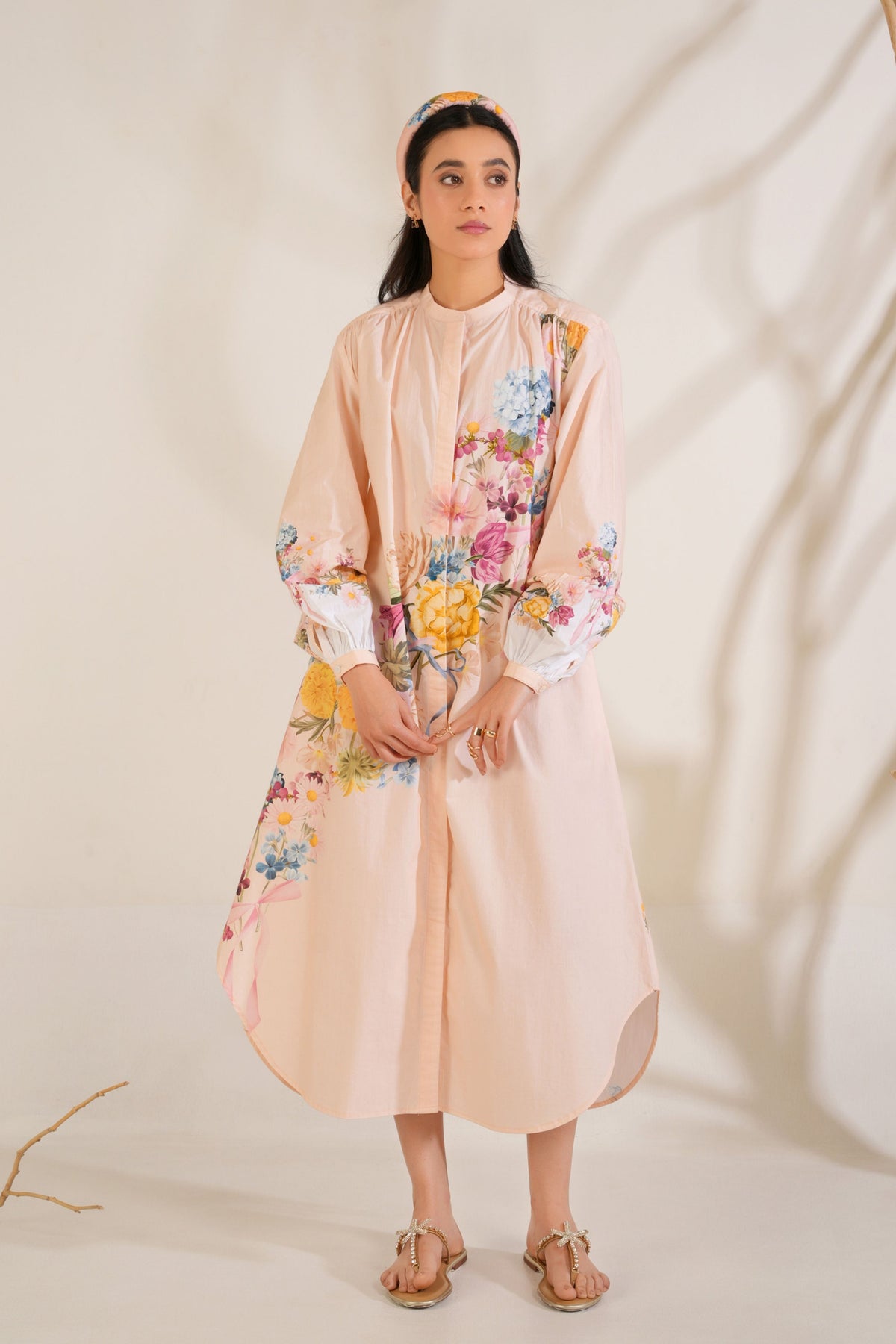 Peach Shirt Dress