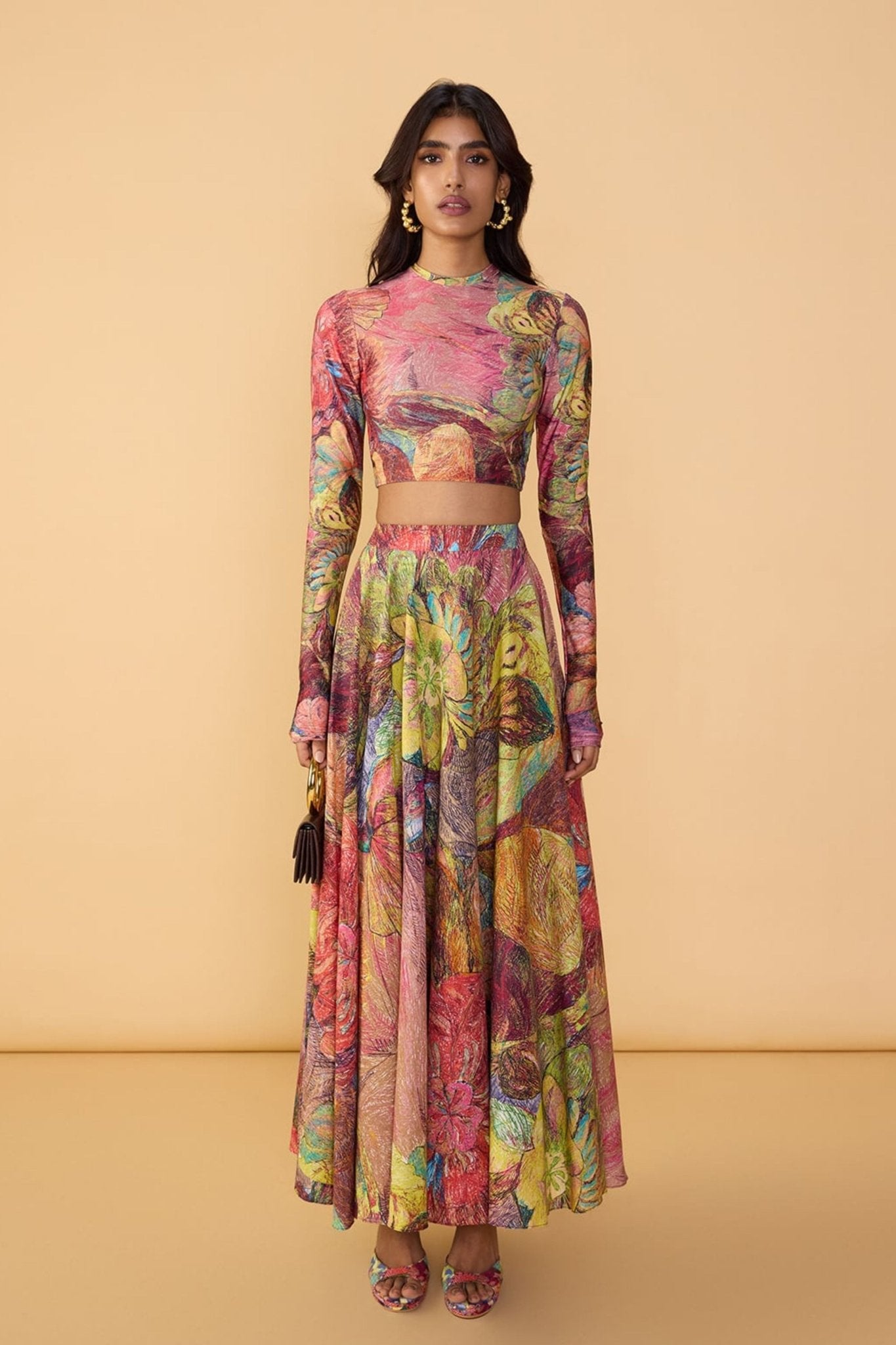 Peony Abstract Floral Skirt - Saaksha & Kinni - Elahe