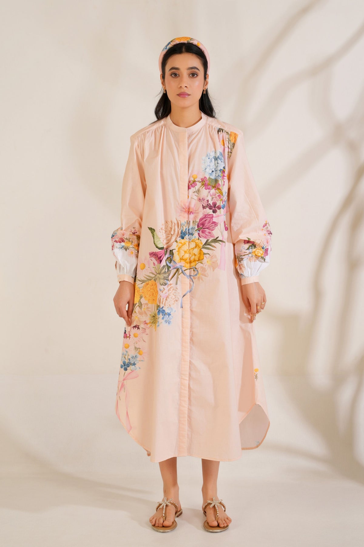 Peach Shirt Dress