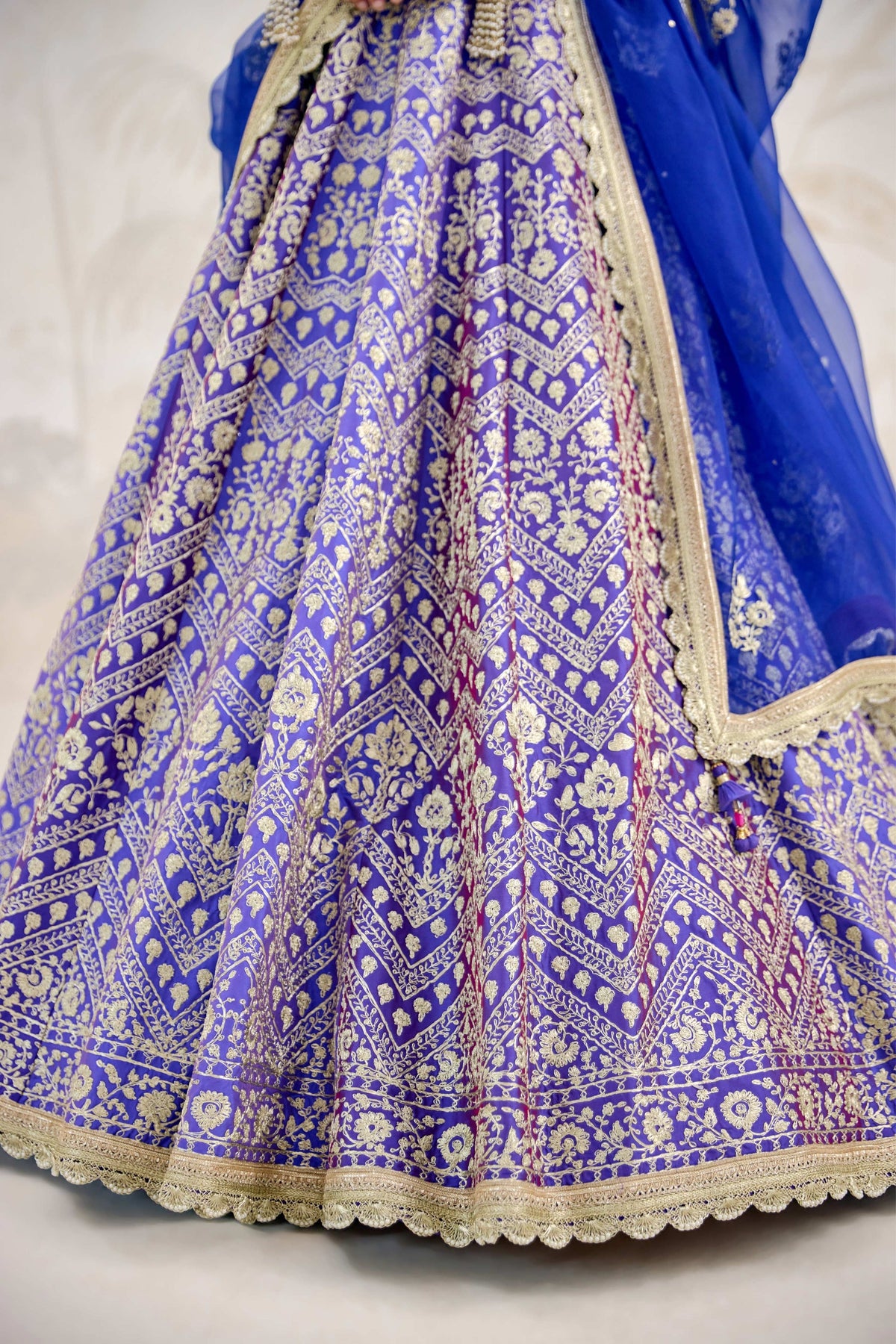Purple Blue Lehenga Set