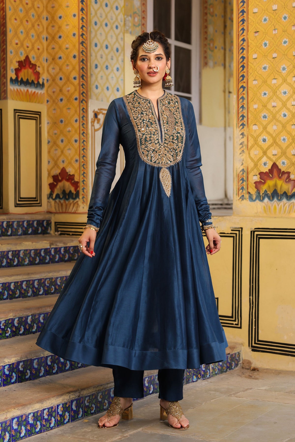 Ahista Blue Kalidaar Set