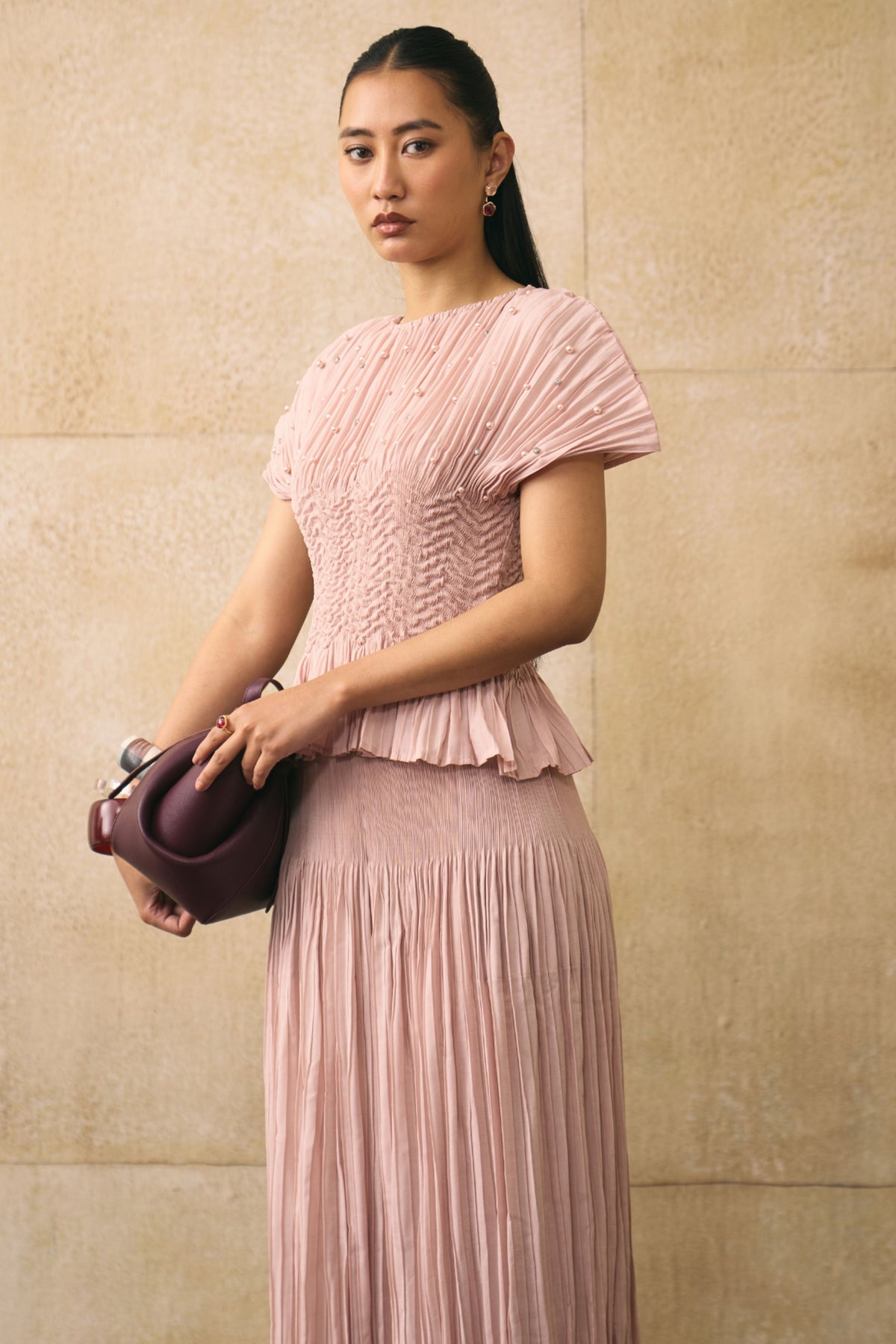 Pink Weava Co-ord Set