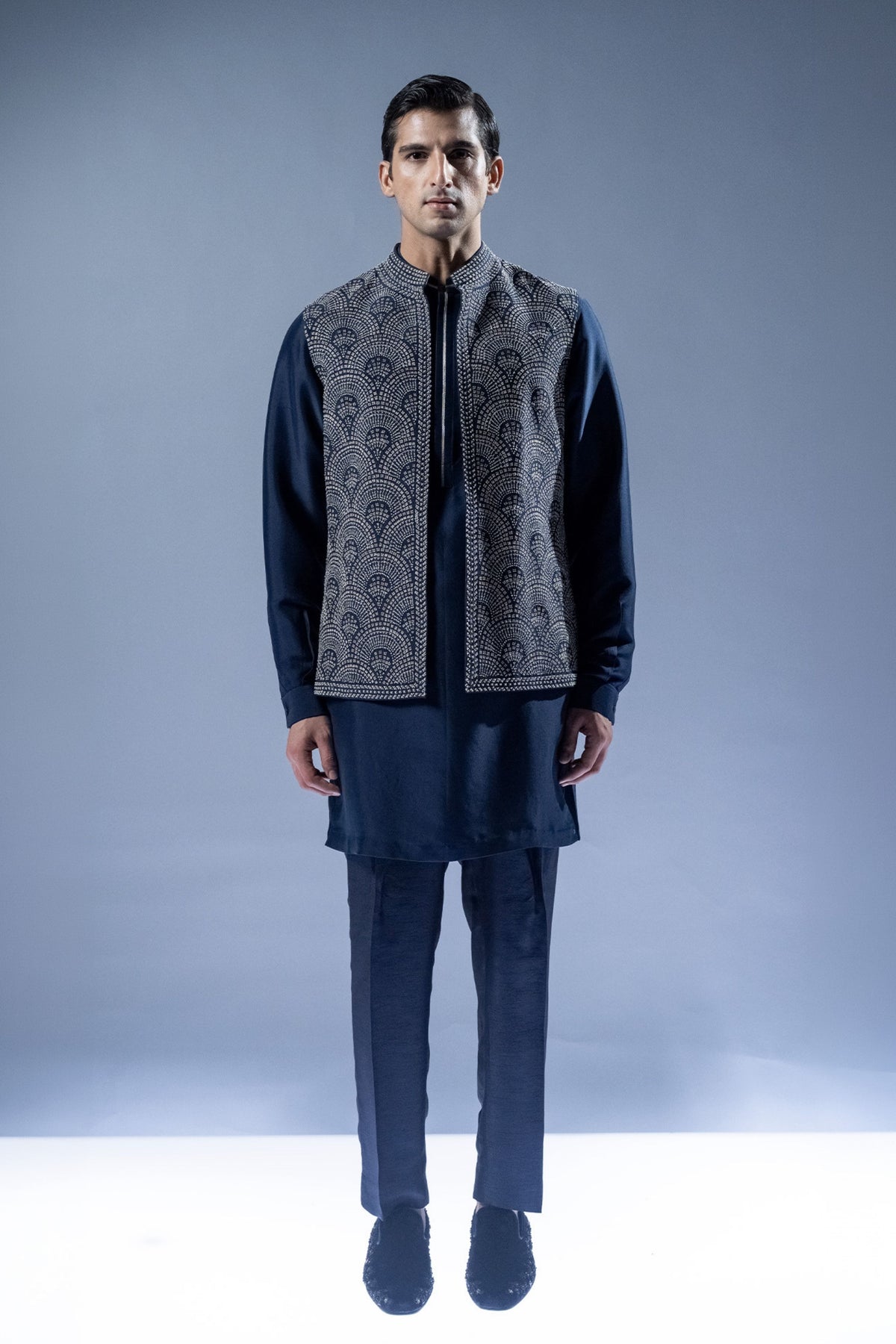 Deco Scallop Waist Jacket Set