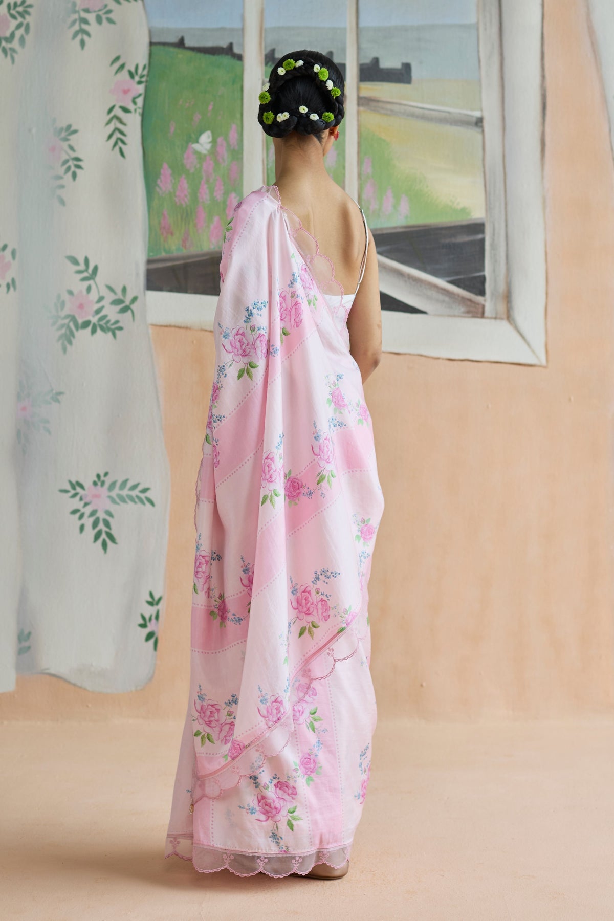 Rose Haze Mulberry Silk Sari