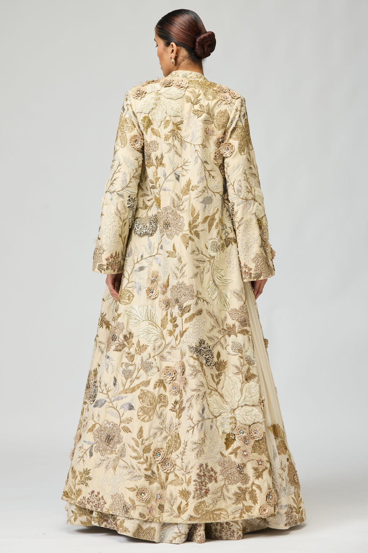 Ivory Embellished Anarkali Set