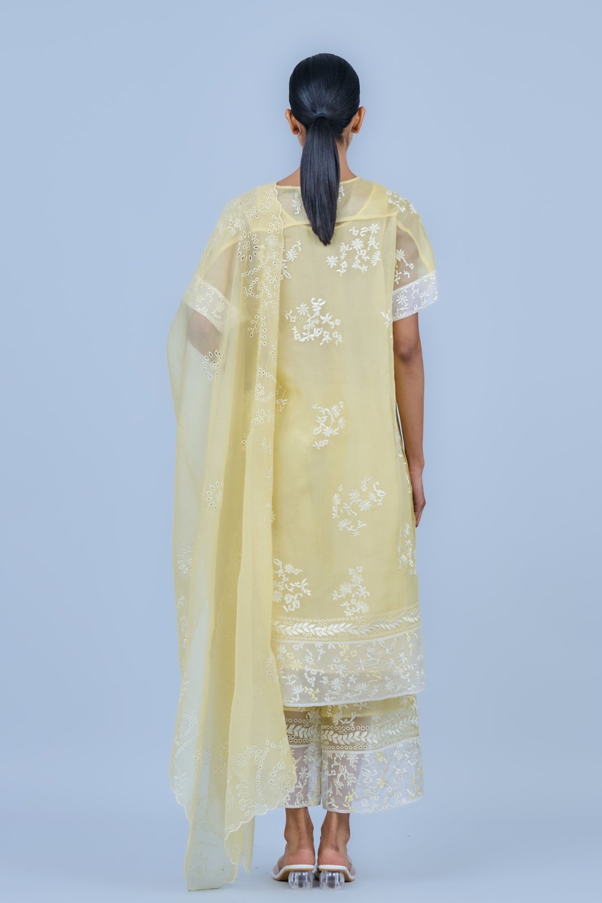 Silk Organza Threadwork Dupatta