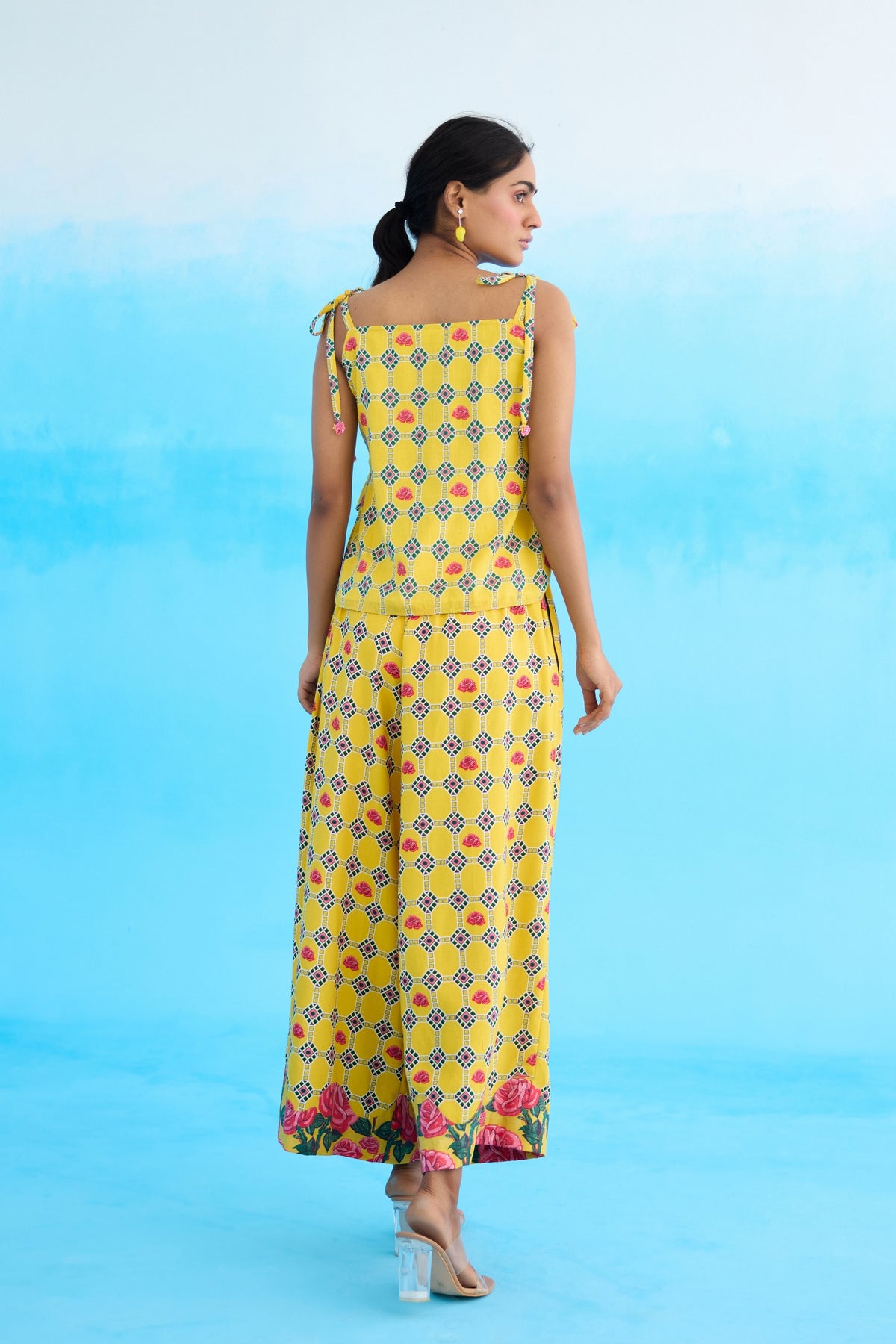 Yellow Diamond Wide Leg Pants