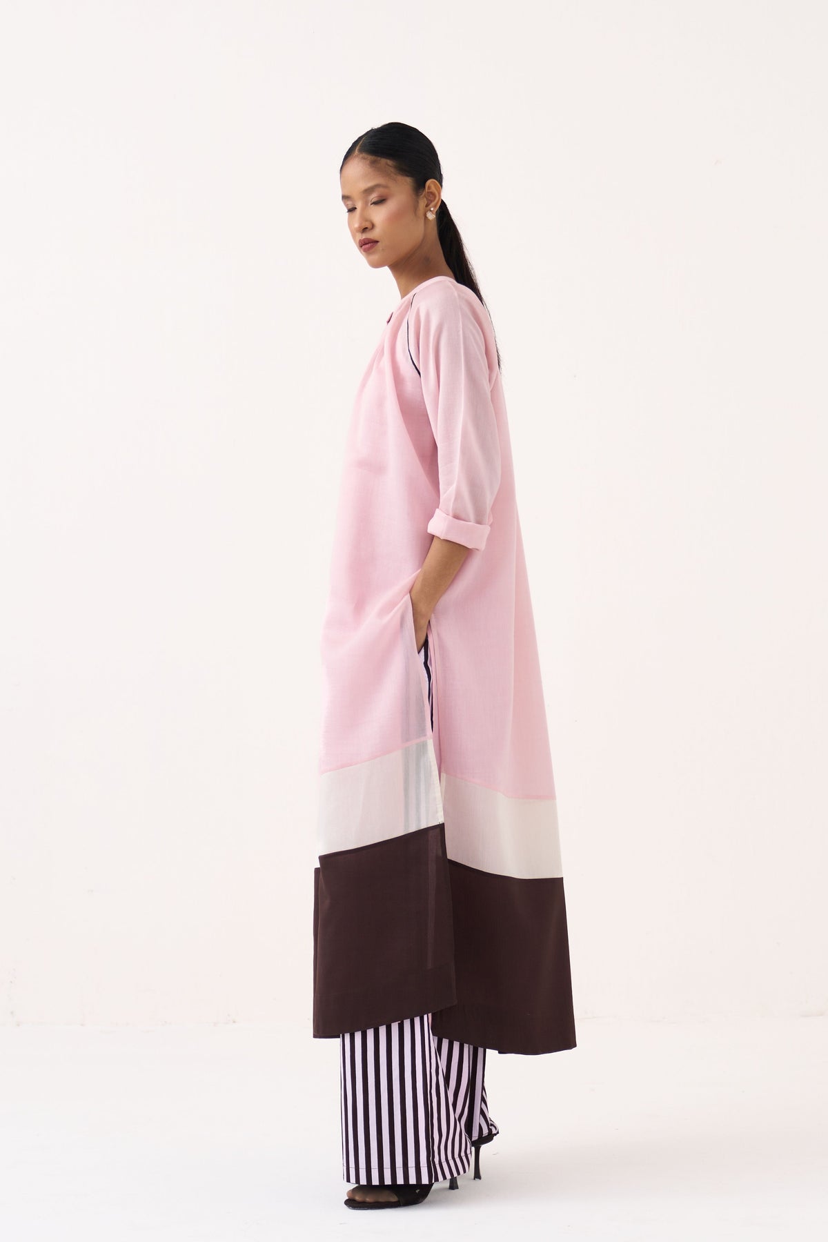 Panel Gather Neck Tunic Set