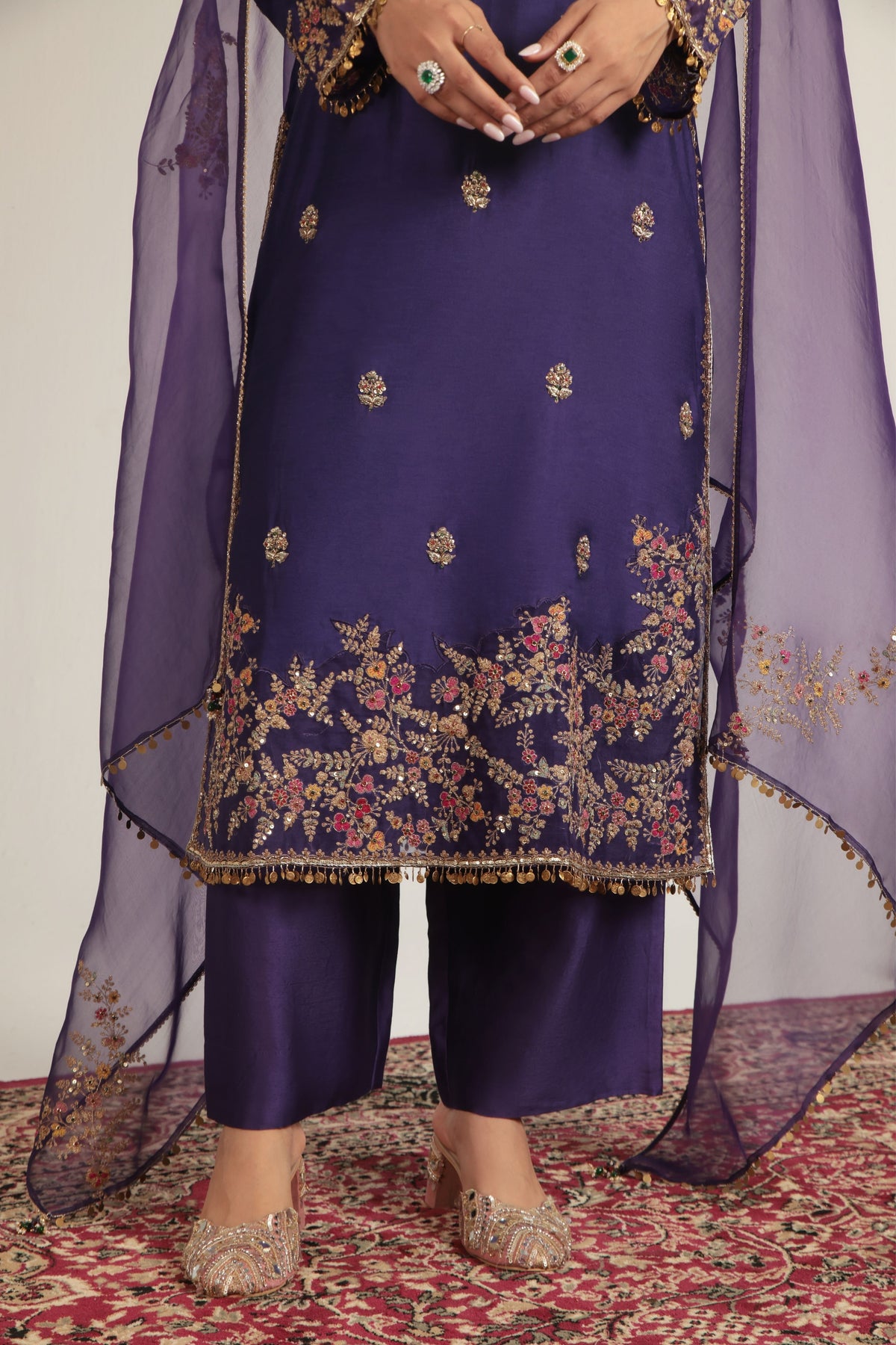 Purple Farshi Kurta Set