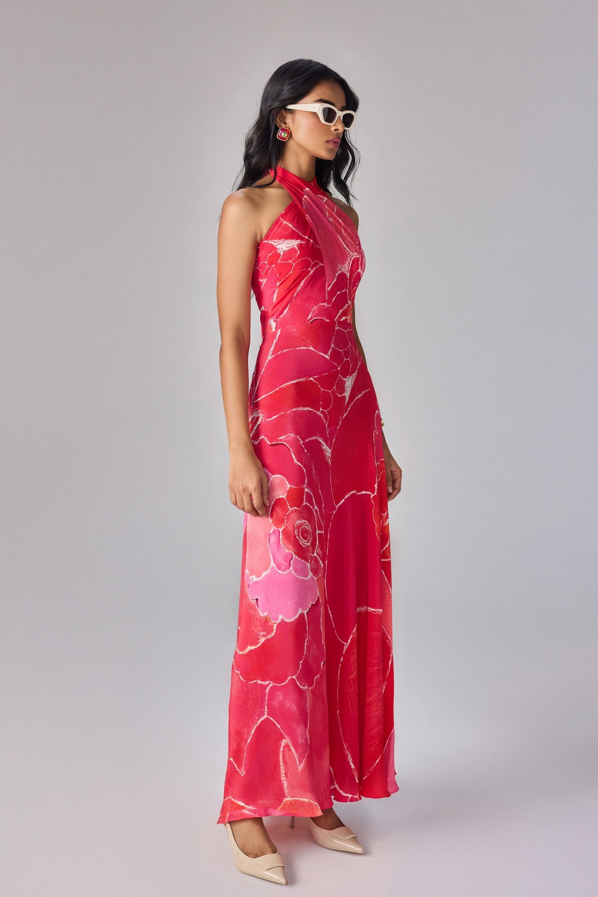 Pink Scratch Flower Shailee Dress