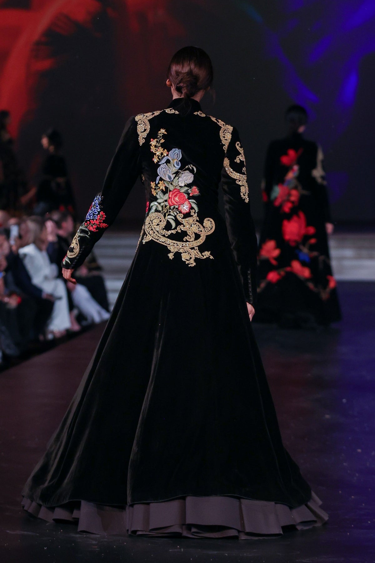 Velvet Jacket With Resham Embroidery