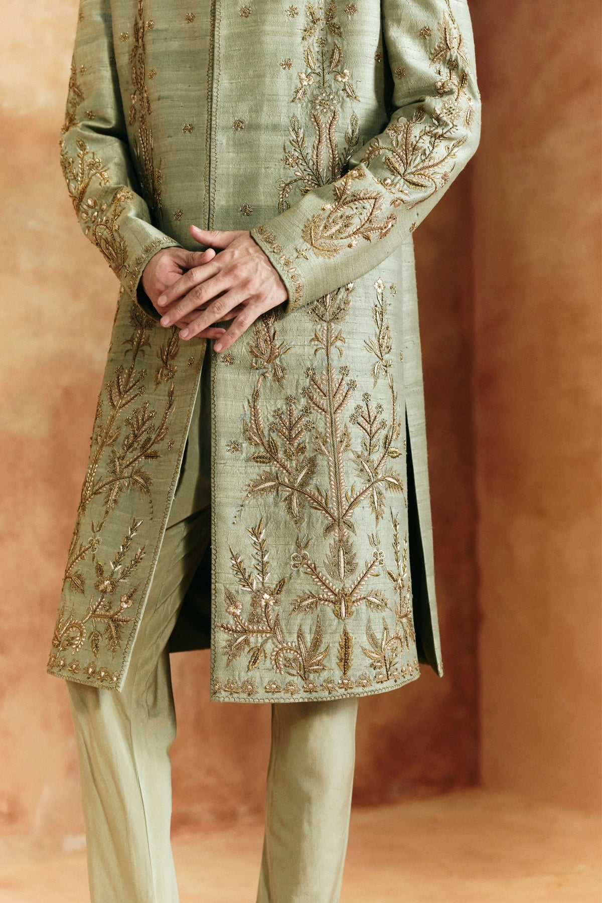 Multicolored Sindh Zardosi Sherwani Set