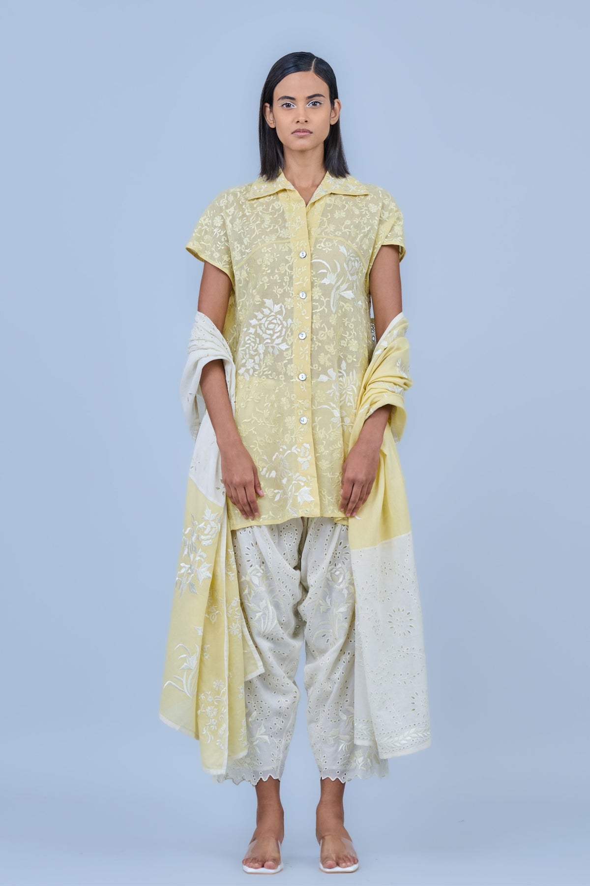 Ecru Cutwork Cotton Salwar