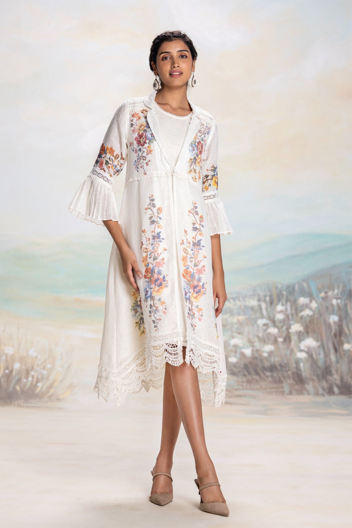Vintage Rosa Tint Swan Jacket Set