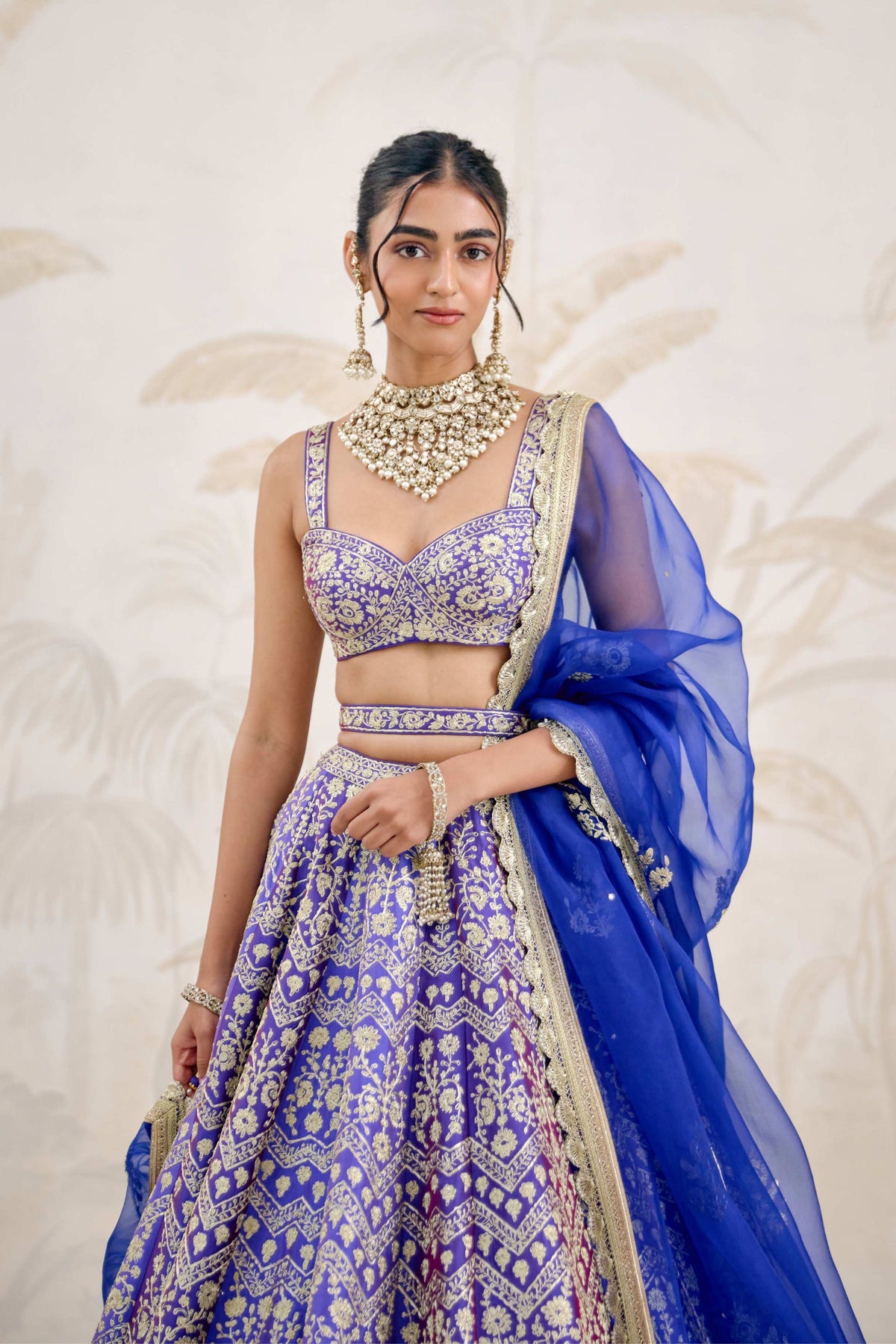Purple Blue Lehenga Set
